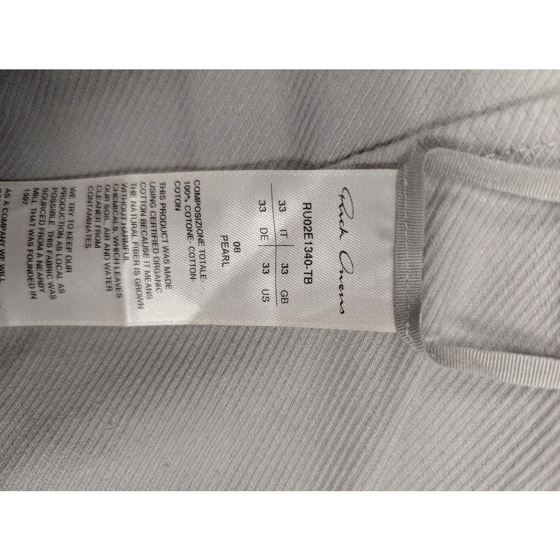 Rick Owens o1rshd1 Double Cargo Pants in Pearl Size US 33 - 12 Thumbnail