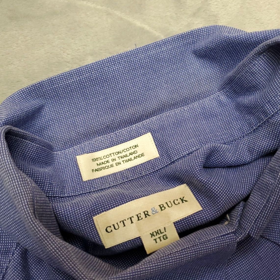 Cutter & Buck Cutter & Buck Shirt Mens 2XL Blue Oxford PGA Golf Button Down Long Sleeve Size US XXL / EU 58 / 5 - 4 Thumbnail