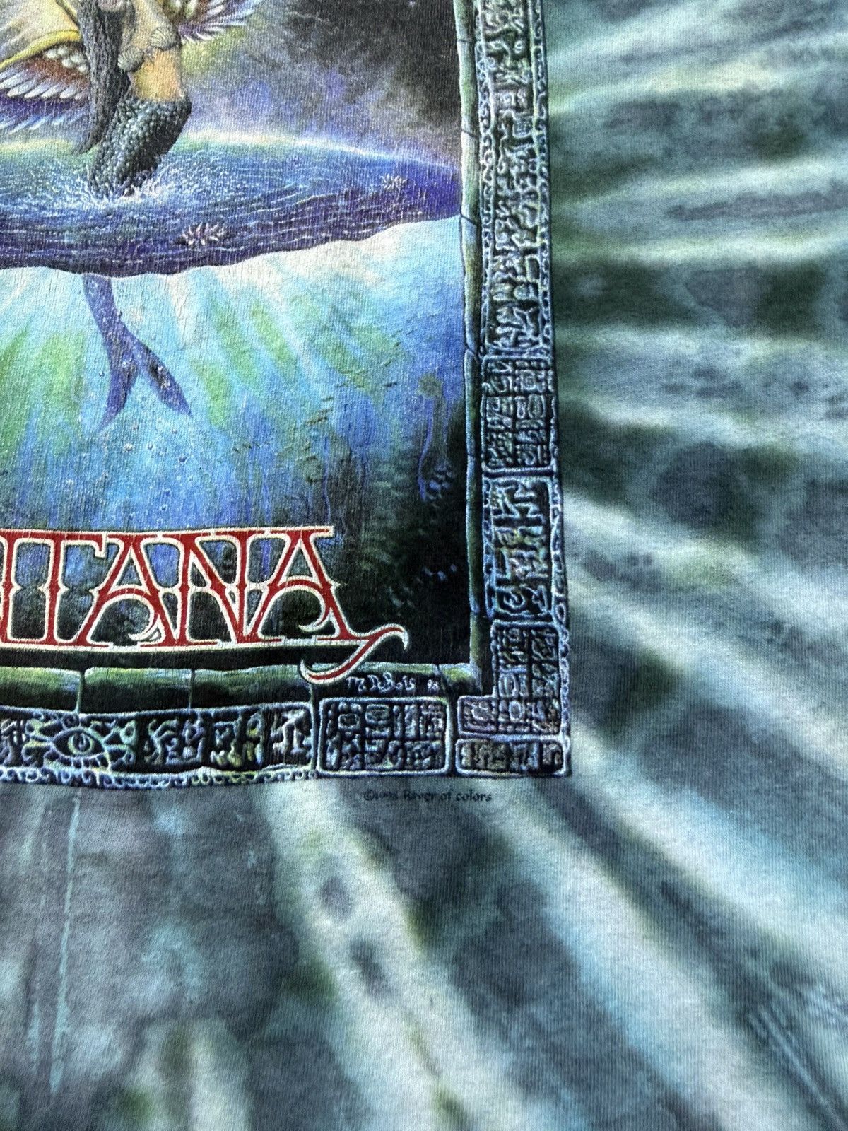 Vintage Vintage 90s SANTANA Tiedye tshirt Size US XL / EU 56 / 4 - 7 Thumbnail