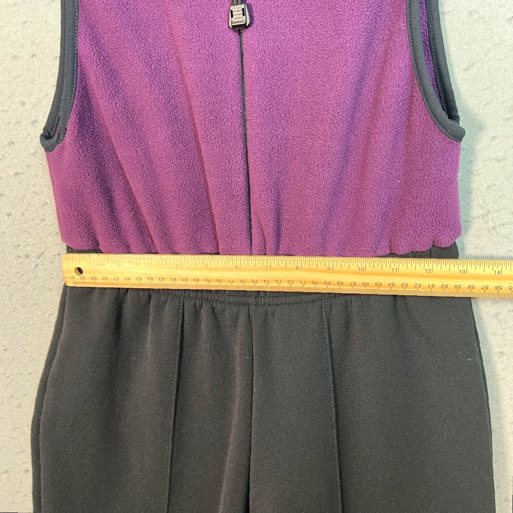 VINTAGE L.L. Bean Womens Fleece Ski Jumpsuit One-Piece Size Small Purple Winter Activewear