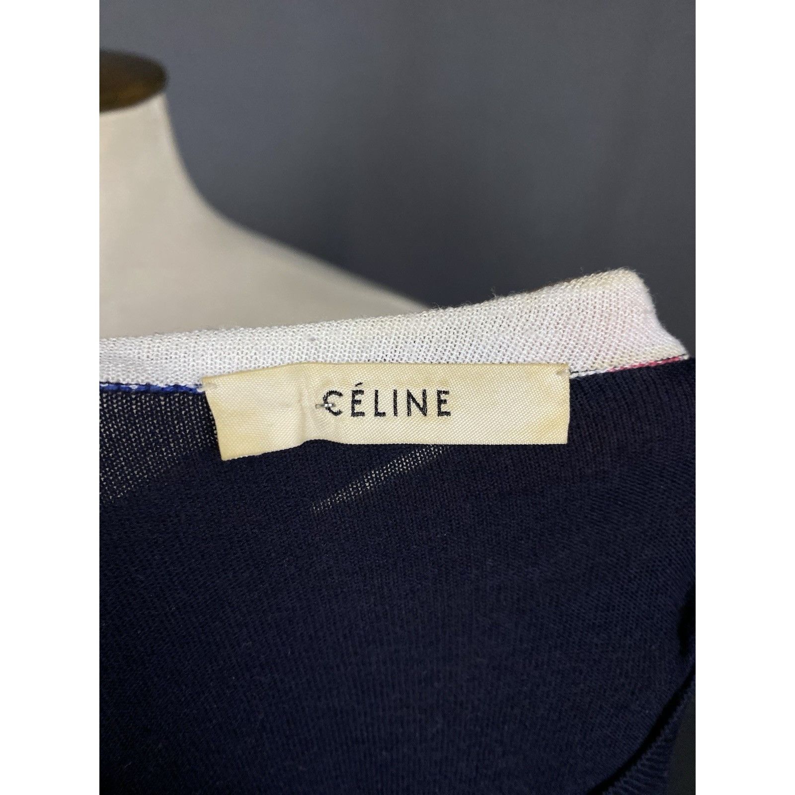 Celine Celine Men's Blue Crewneck Wool Knitted Sweater Size S-M Size US S / EU 44-46 / 1 - 11 Thumbnail