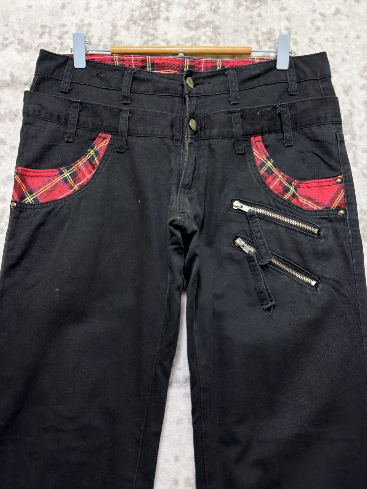 Hysteric Glamour Vintage Archive Double Waist Punk Plaid Zip Detail Pant Size US 32 / EU 48 - 3 Thumbnail