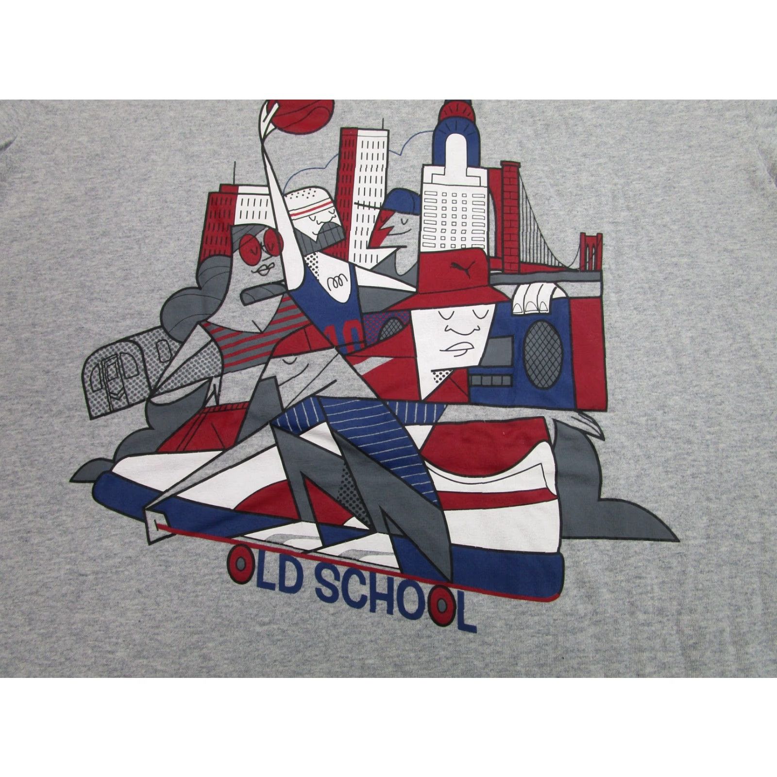 Puma Puma Shirt Mens Large Gray Old School Basketball Boombox Graphic Tee Streetwear Size US L / EU 52-54 / 3 - 2 Thumbnail
