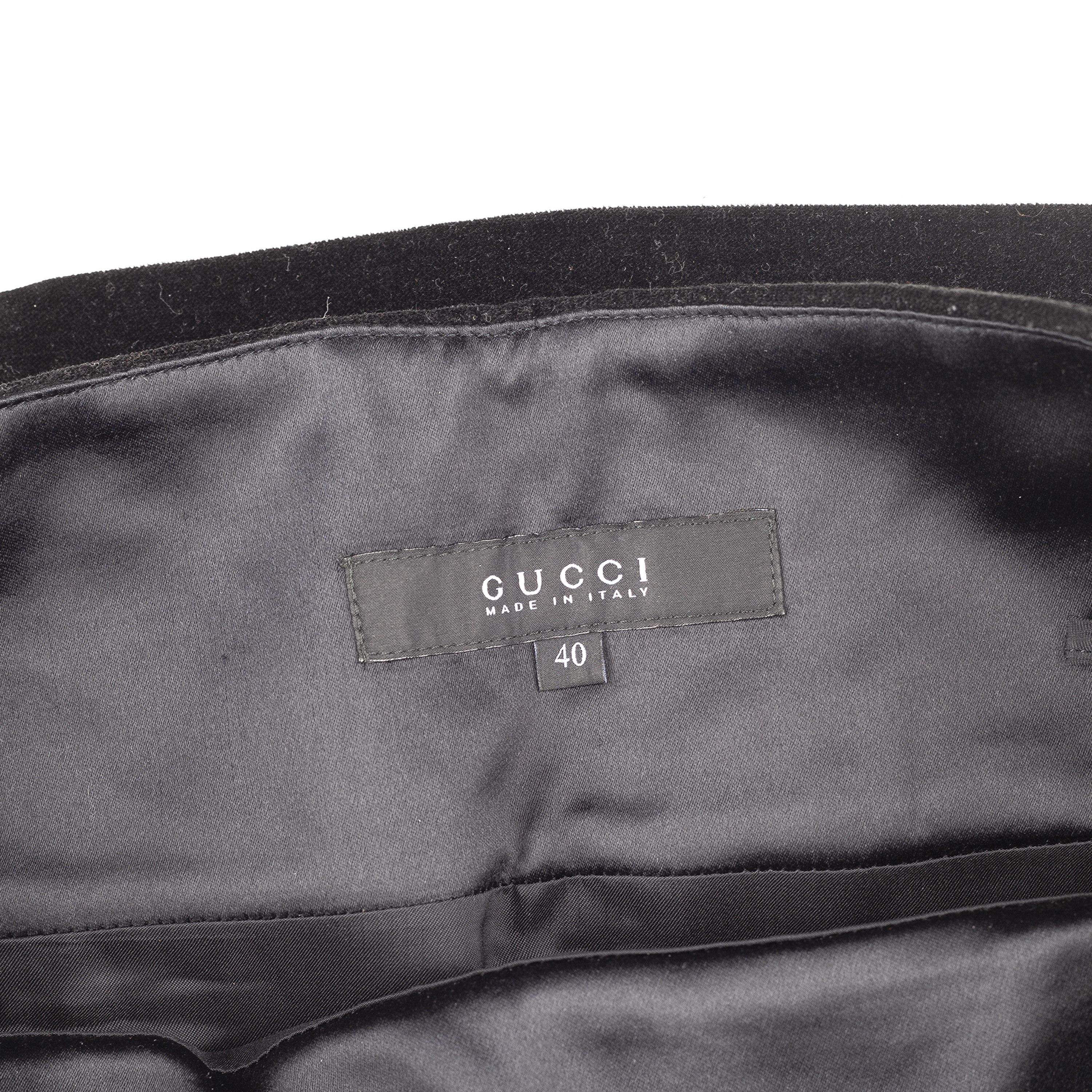 Gucci Gucci by Tom Ford Black Vintage Velvet Midi Skirt (S) Size 26" / US 2 / IT 38 - 5 Thumbnail