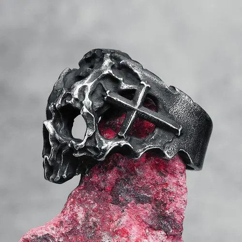 Jewelry Hollow Skull Ring Size ONE SIZE - 4 Thumbnail
