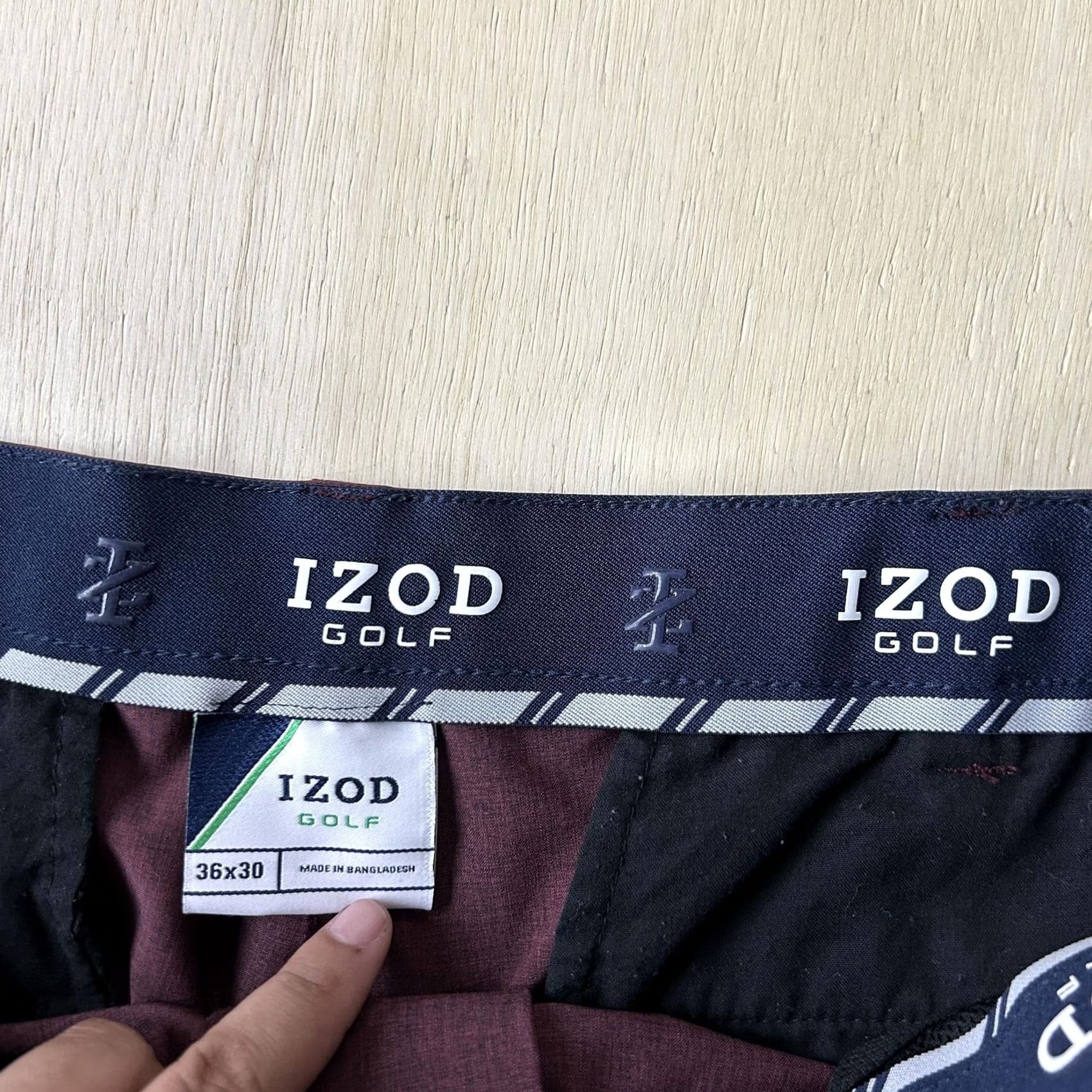 Izod IZOD Golf Pants Mens 36x30 Red Chino Straight Leg Stretch Microfiber Casual Slas h Pockets Logo Size US 36 / EU 52 - 2 Thumbnail