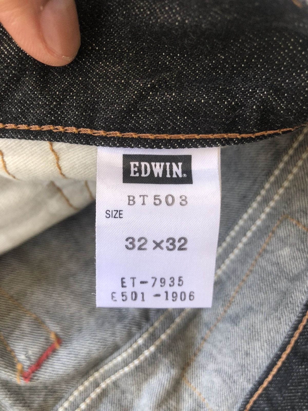 Le Grande Bleu (L.G.B.) Japanese Edwin 503 Blue Trip Distressed Jeans Size US 33 - 19 Thumbnail