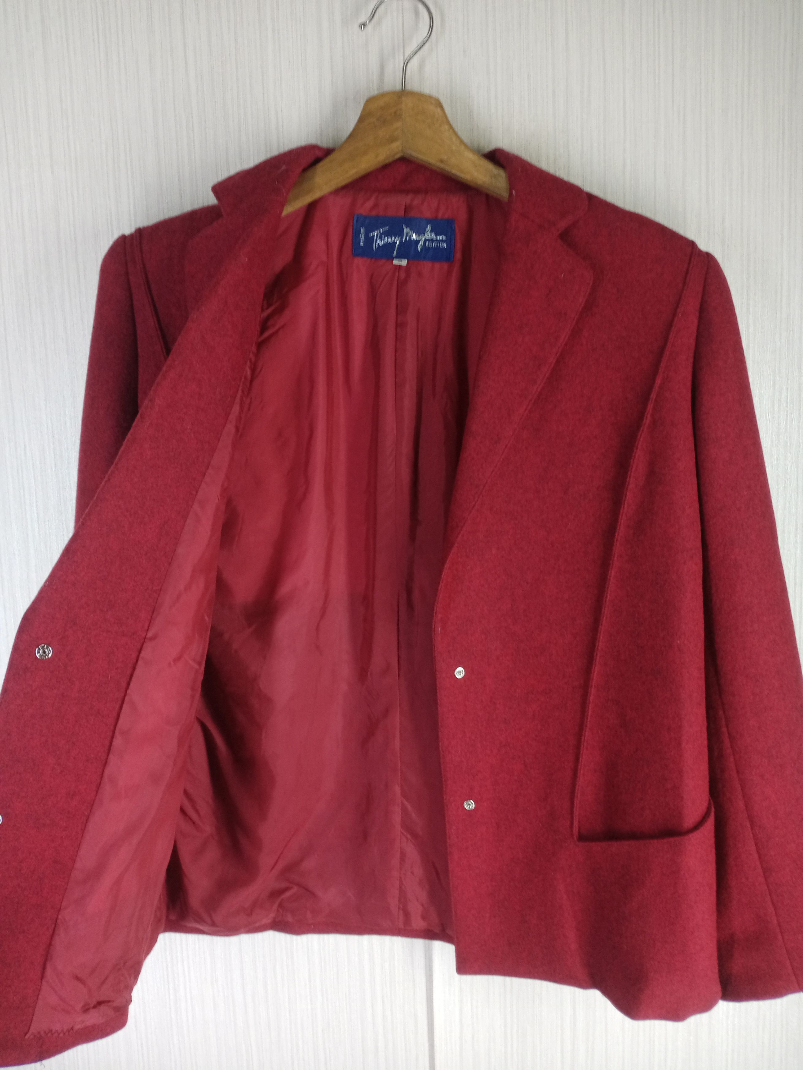Thierry Mugler Rare Vintage 90s Thierry Mugler Edition Wool Blazer Size S / US 4 / IT 40 - 2 Thumbnail