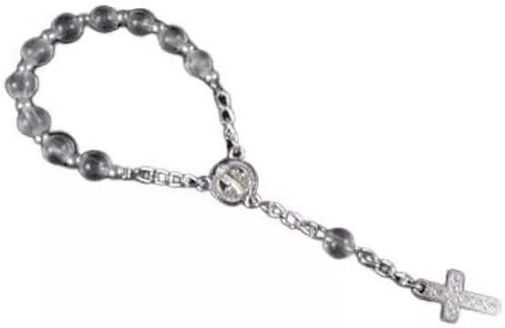 Other Clear & Silver Round Rosary Beads 12 Pieces Size ONE SIZE - 2 Thumbnail