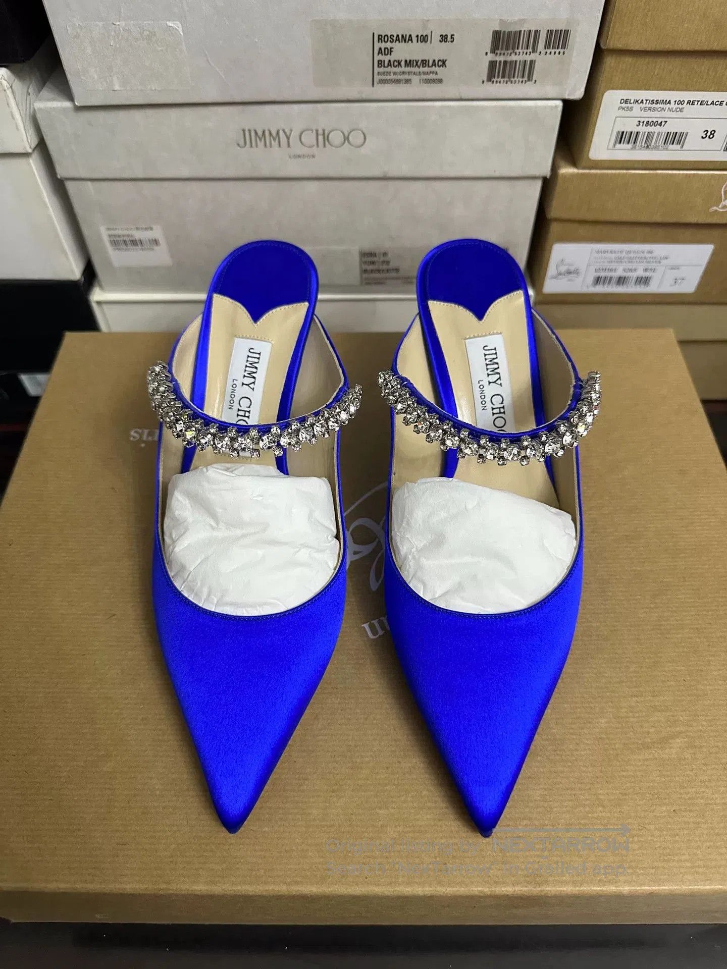 Jimmy Choo Jimmy Choo Blue Satin High Heels. Size US 8 / IT 38 - 1 Thumbnail