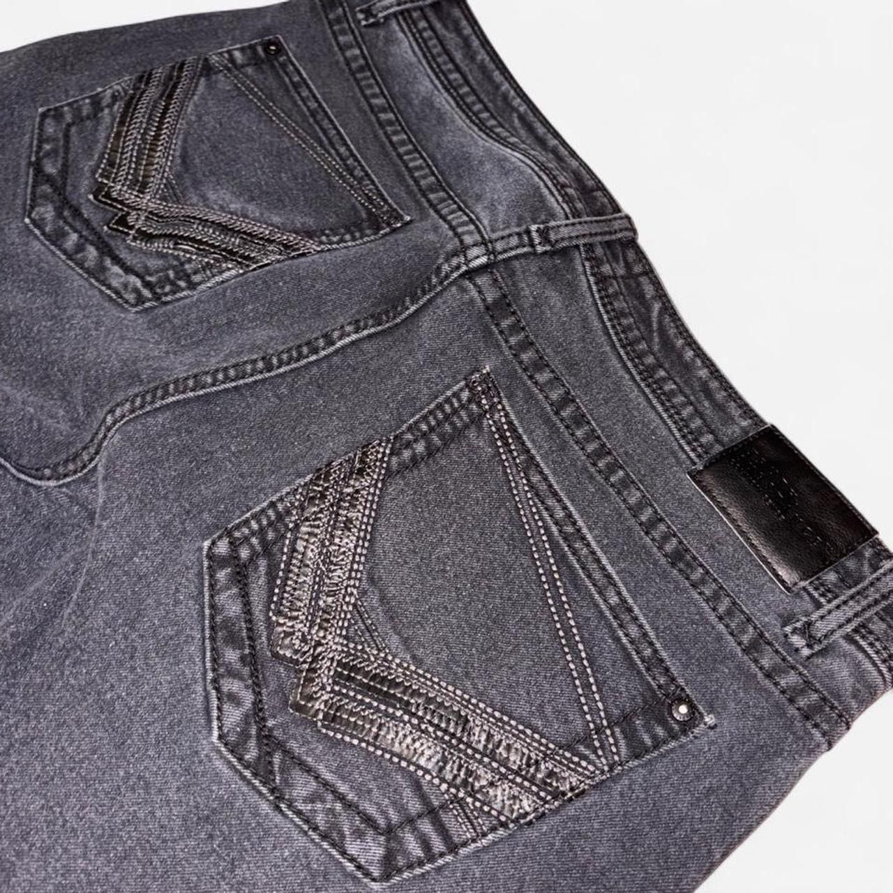 Other Black denim jeans with leather detail on pockets Size US 34 / EU 50 - 2 Thumbnail