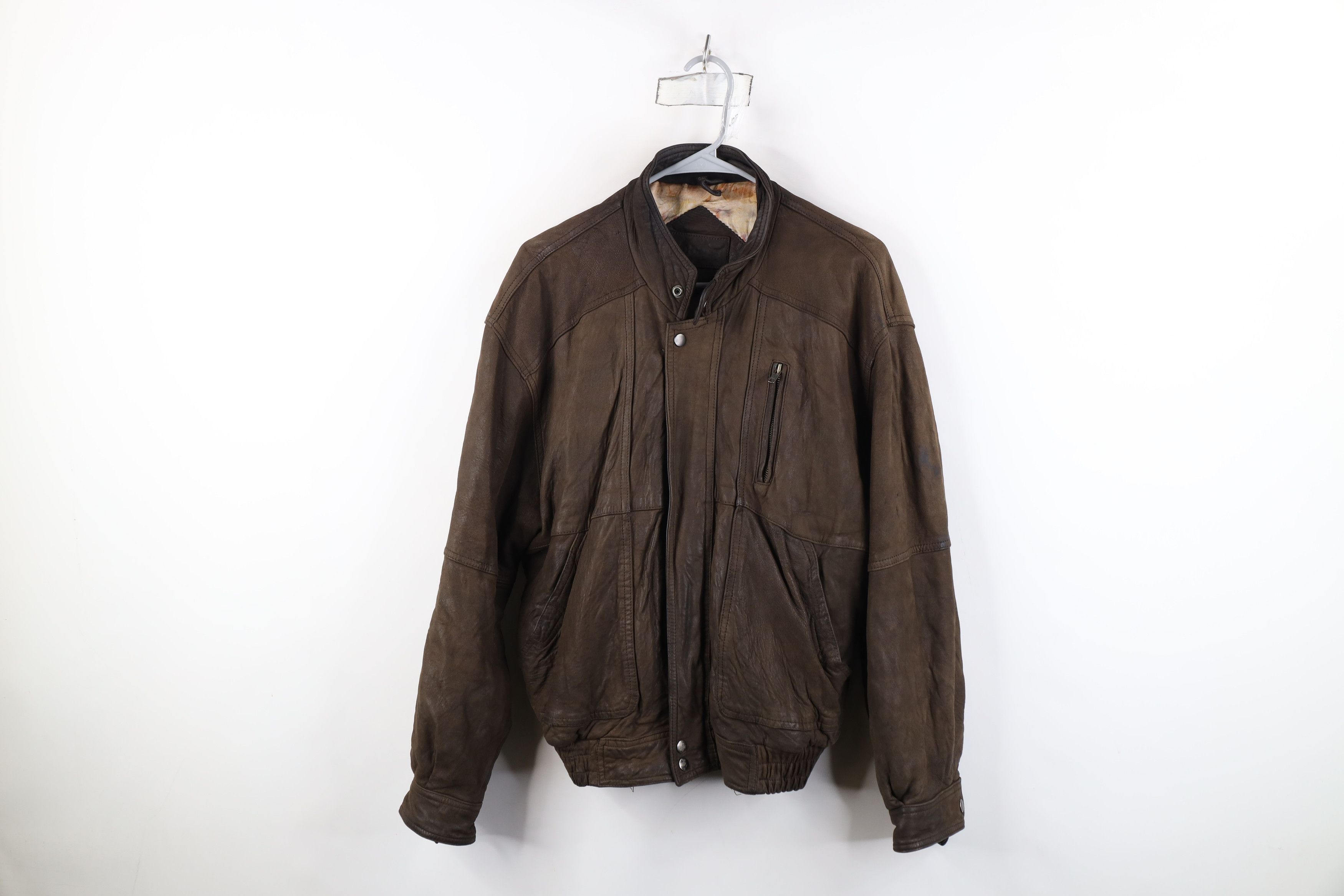 Vintage AS IS Vintage 90s Streetwear Leather Cafe Bomber Jacket Size US S / EU 44-46 / 1 - 1 Thumbnail