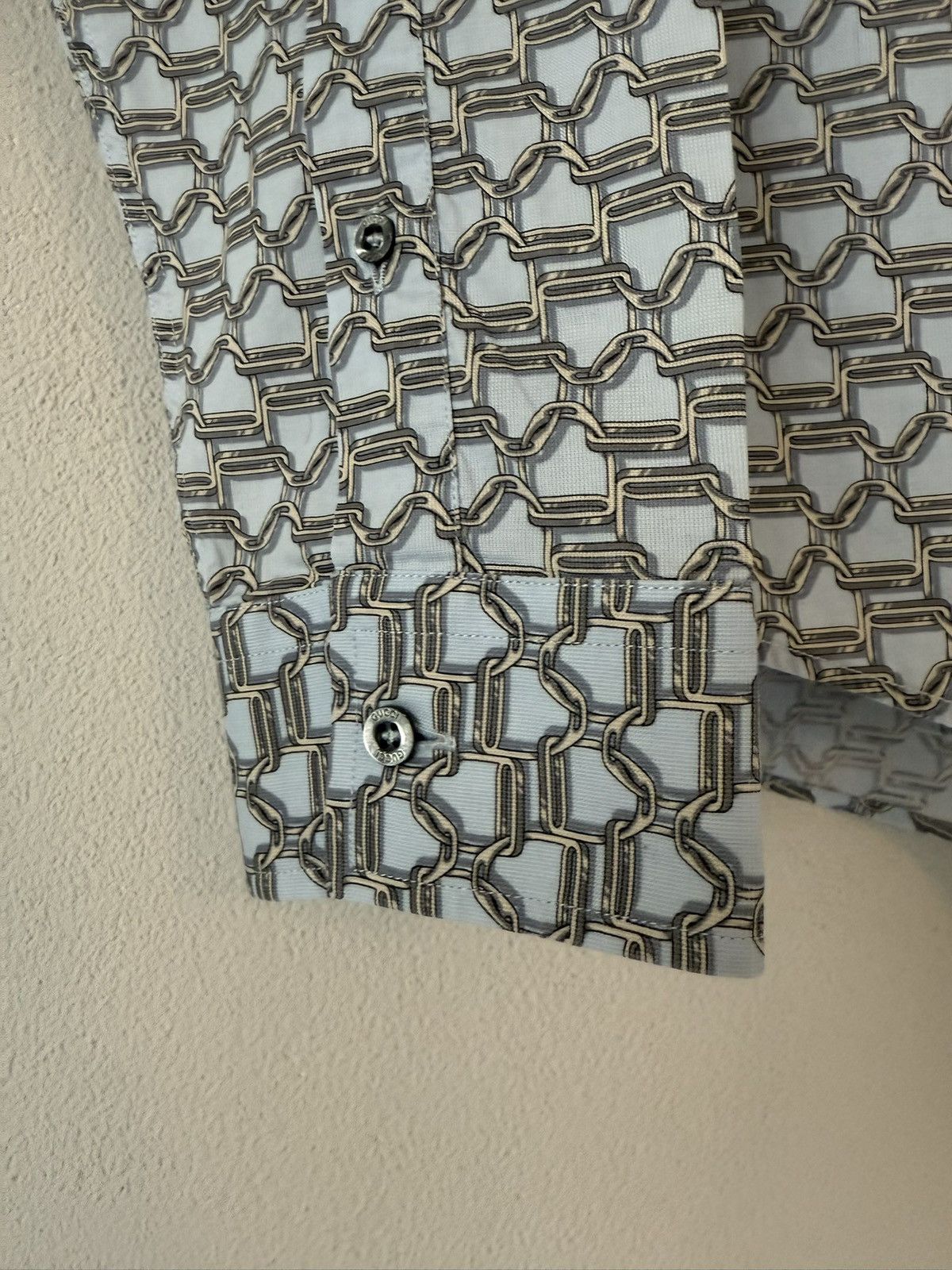 Gucci Slim Fit Shirt with All-Over Chain Print Size US M / EU 48-50 / 2 - 8 Thumbnail