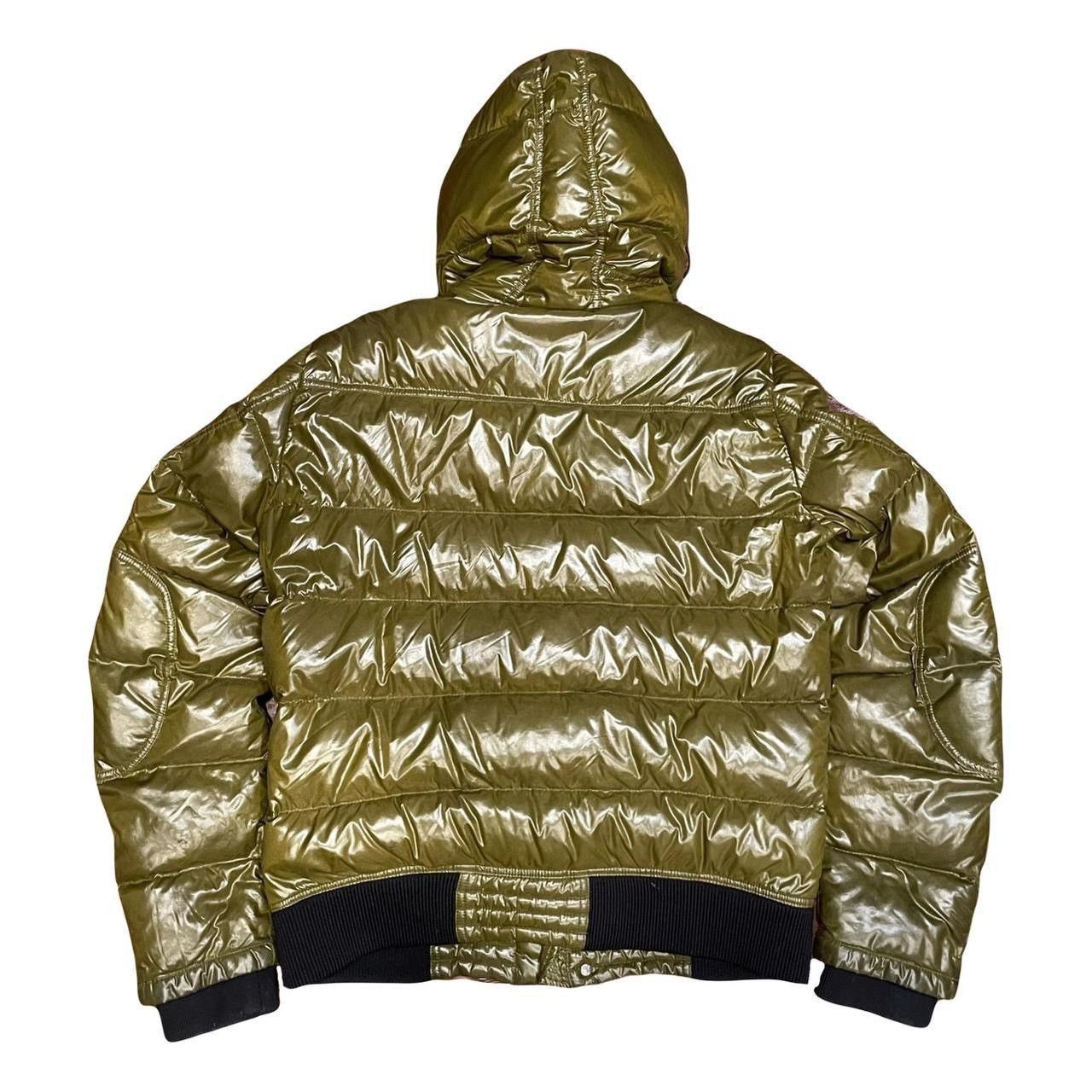 Moncler Vintage Moncler Maya Down Glossy Puffer Bomber Jacket Olive Size US M / EU 48-50 / 2 - 2 Thumbnail