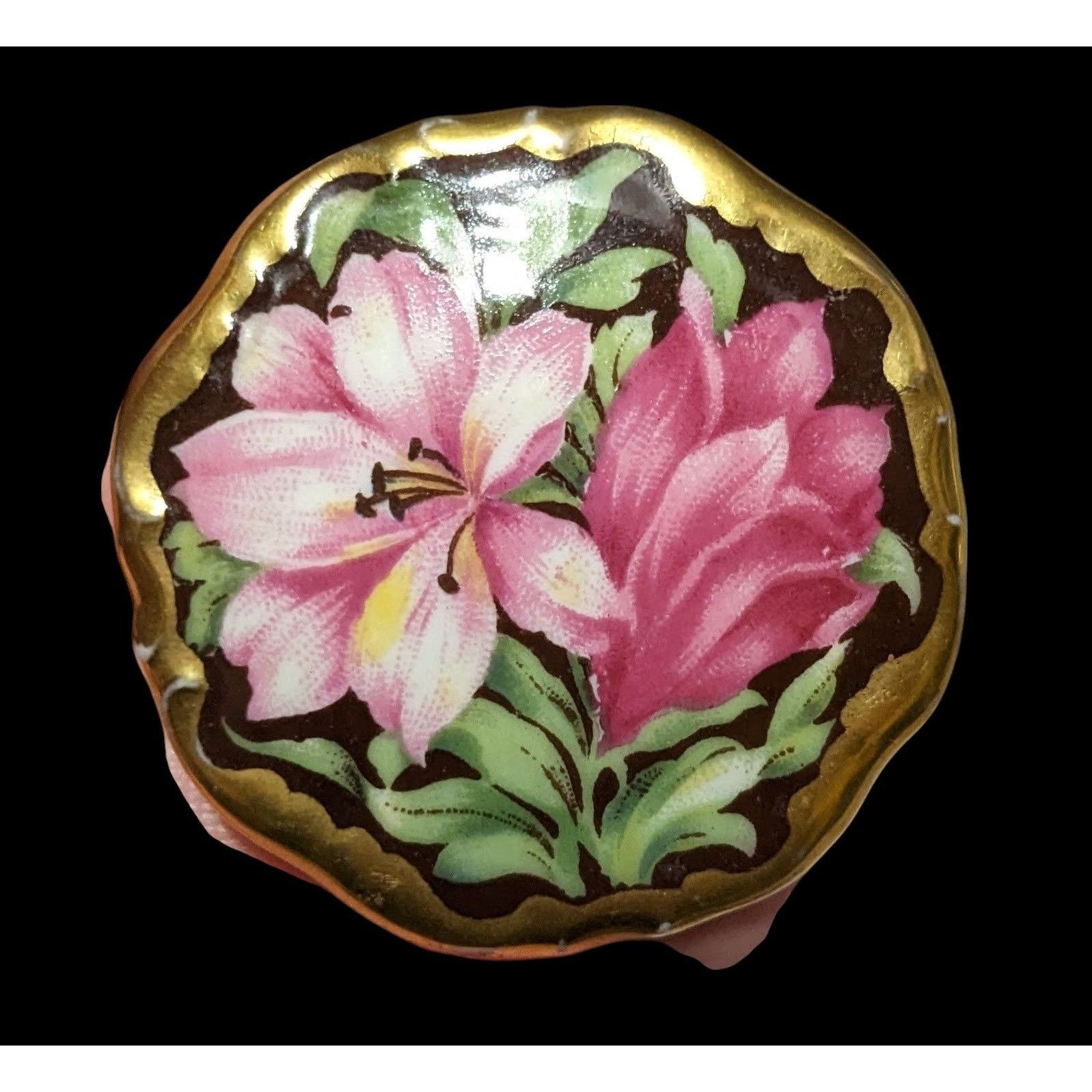 Other Antique 1920s German Floral Hand Painted Brooch Size ONE SIZE - 2 Thumbnail