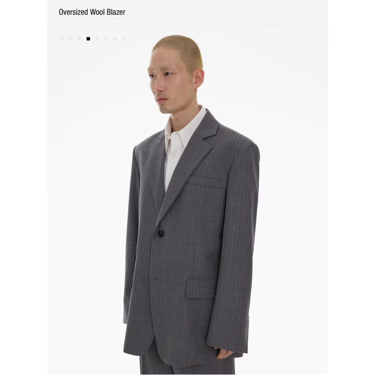 Helmut Lang HELMUT LANG OVERSIZED GRAY PINSTRIPES BLAZER Size 44L - 15 Thumbnail