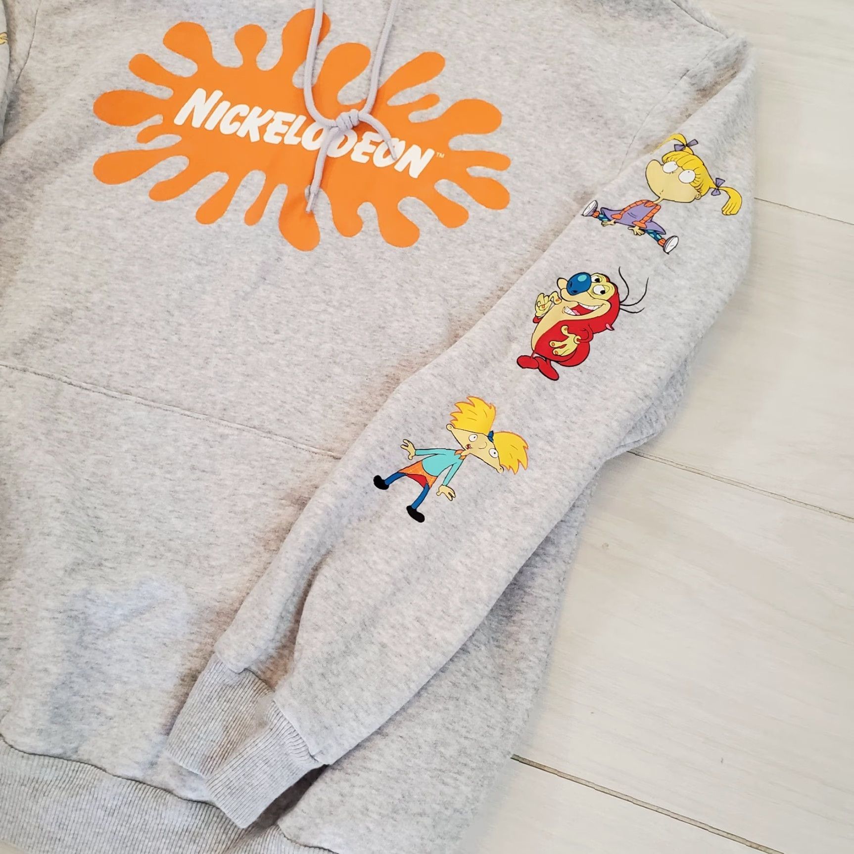 Nickelodeon VINTAGE Nickelodeon 90s Cartoons Hoodie Sweatshirt Gray Large Rocket Power Rugrats Etc Mens Sweatshirt Hoodie Crew Neck Fleece Graphic Print Pockets Size US L / EU 52-54 / 3 - 3 Thumbnail