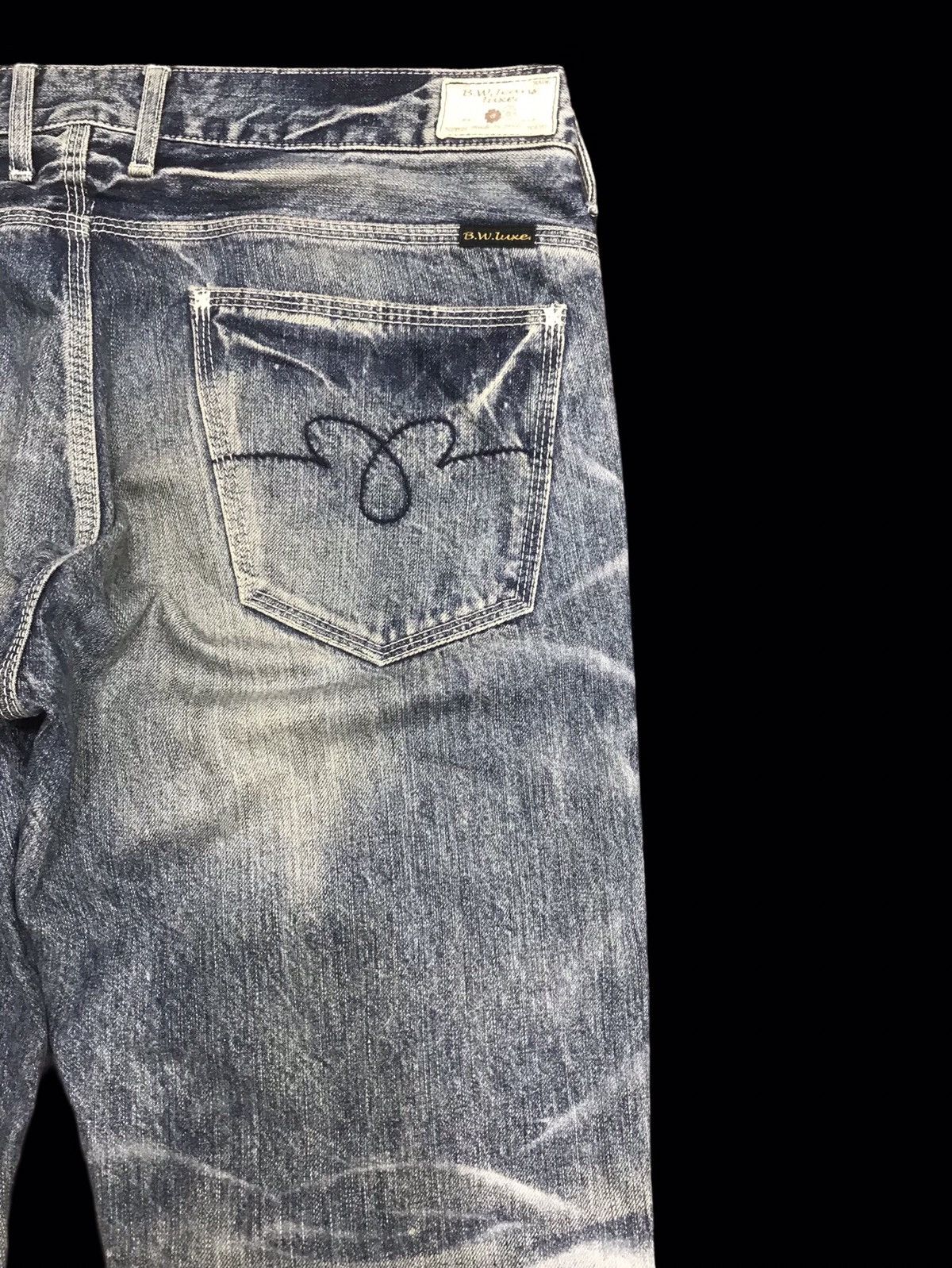 Japanese Brand 💥FLARE💥VINTAGE BLUE WAY SICK FADES FLARE DENIM F315 Size US 35 - 11 Thumbnail