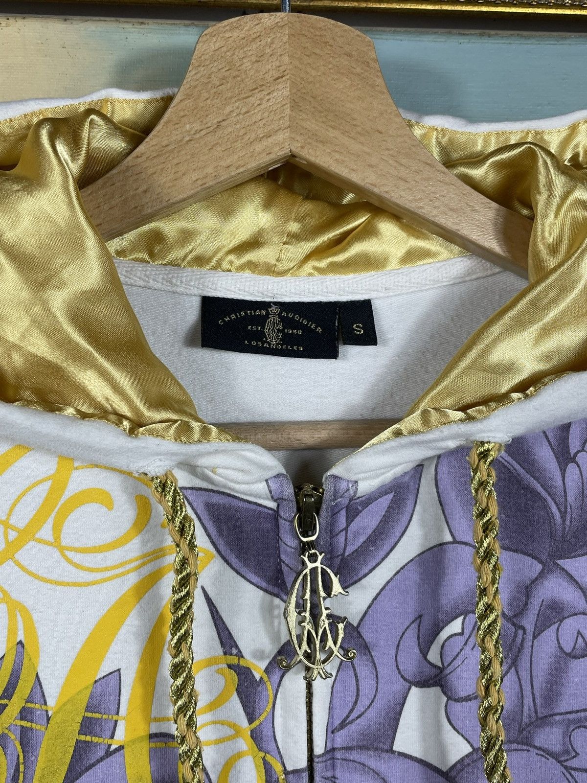 Christian Audigier × Ed Hardy × Vintage Ed Hardy Retro 00s Hoodie With Crystals Affliction Grunge Size US XXS / EU 40 - 6 Thumbnail