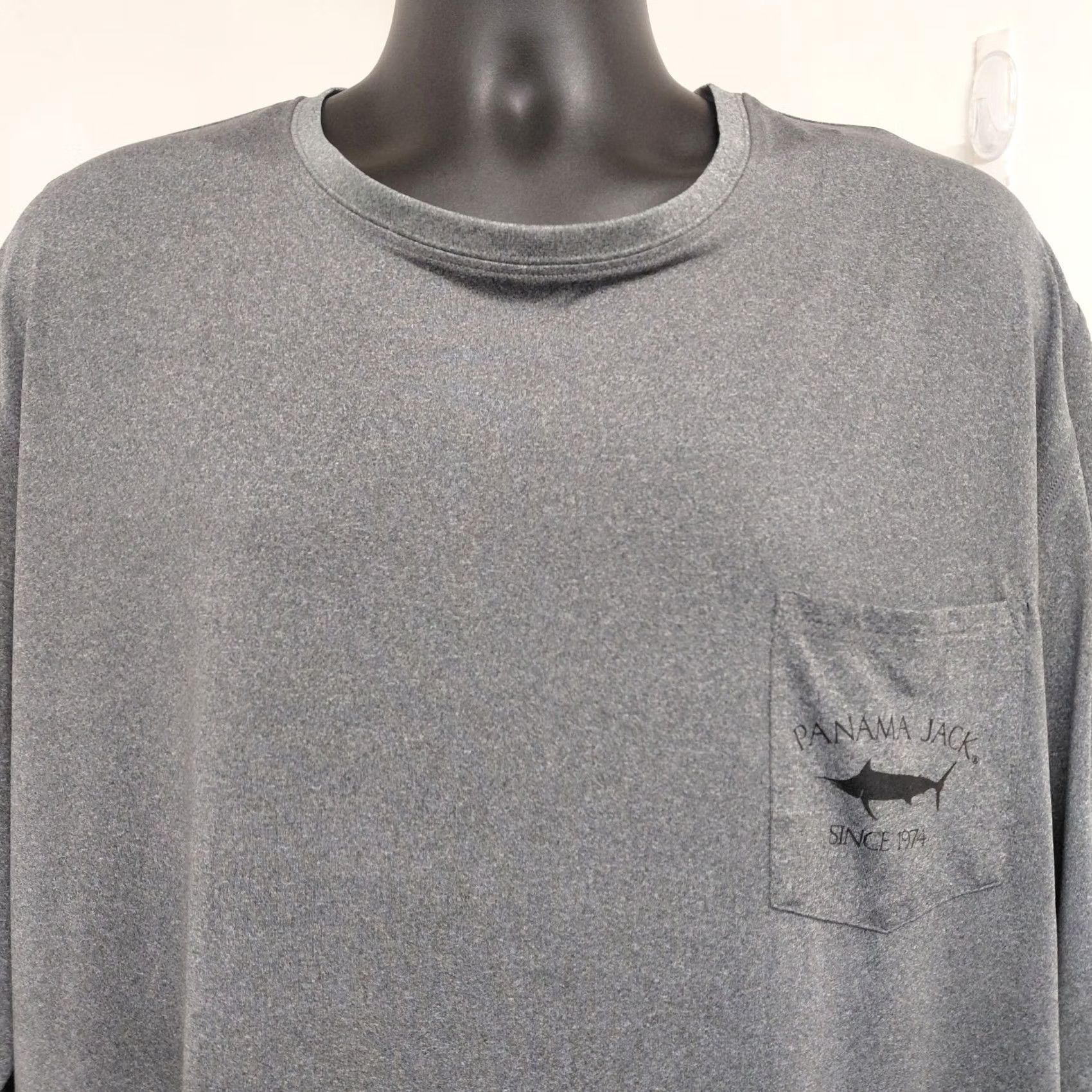 Panama Jack Panama Jack Fishing Shirt Men XXL Gray Front Pocket UPF 50 Logo Pocket Breathing UV Protection S/S Crew Neck T-Shirt Size US XXL / EU 58 / 5 - 6 Thumbnail