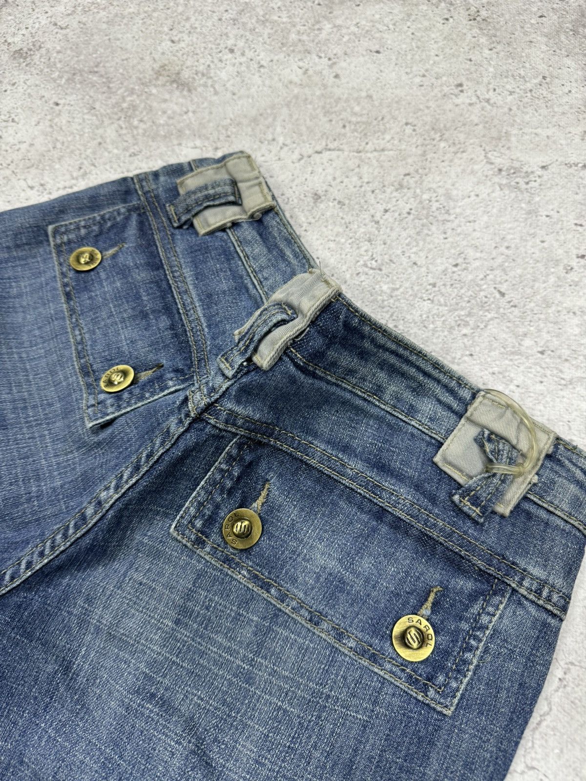 If Six Was Nine × Japanese Brand × Le Grande Bleu (L.G.B.) Vintage Japanese Mega Multi Pocket LGB Style Jeans Pants Size US 29 - 5 Thumbnail