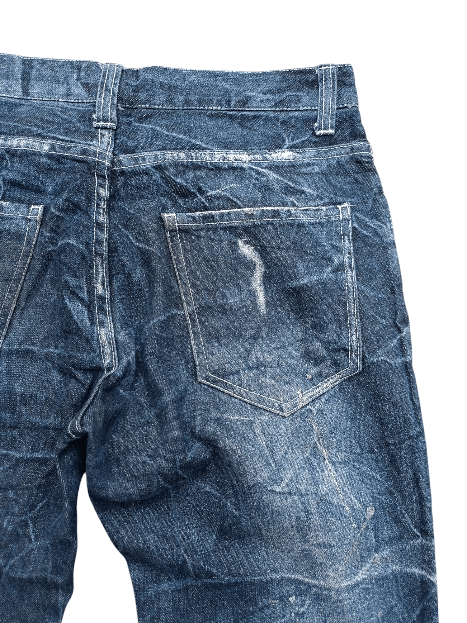 Japanese Brand × Le Grande Bleu (L.G.B.) × Tornado Mart RARE Flared Nylaus Whiskers Distressed Jeans Size US 31 - 13 Thumbnail