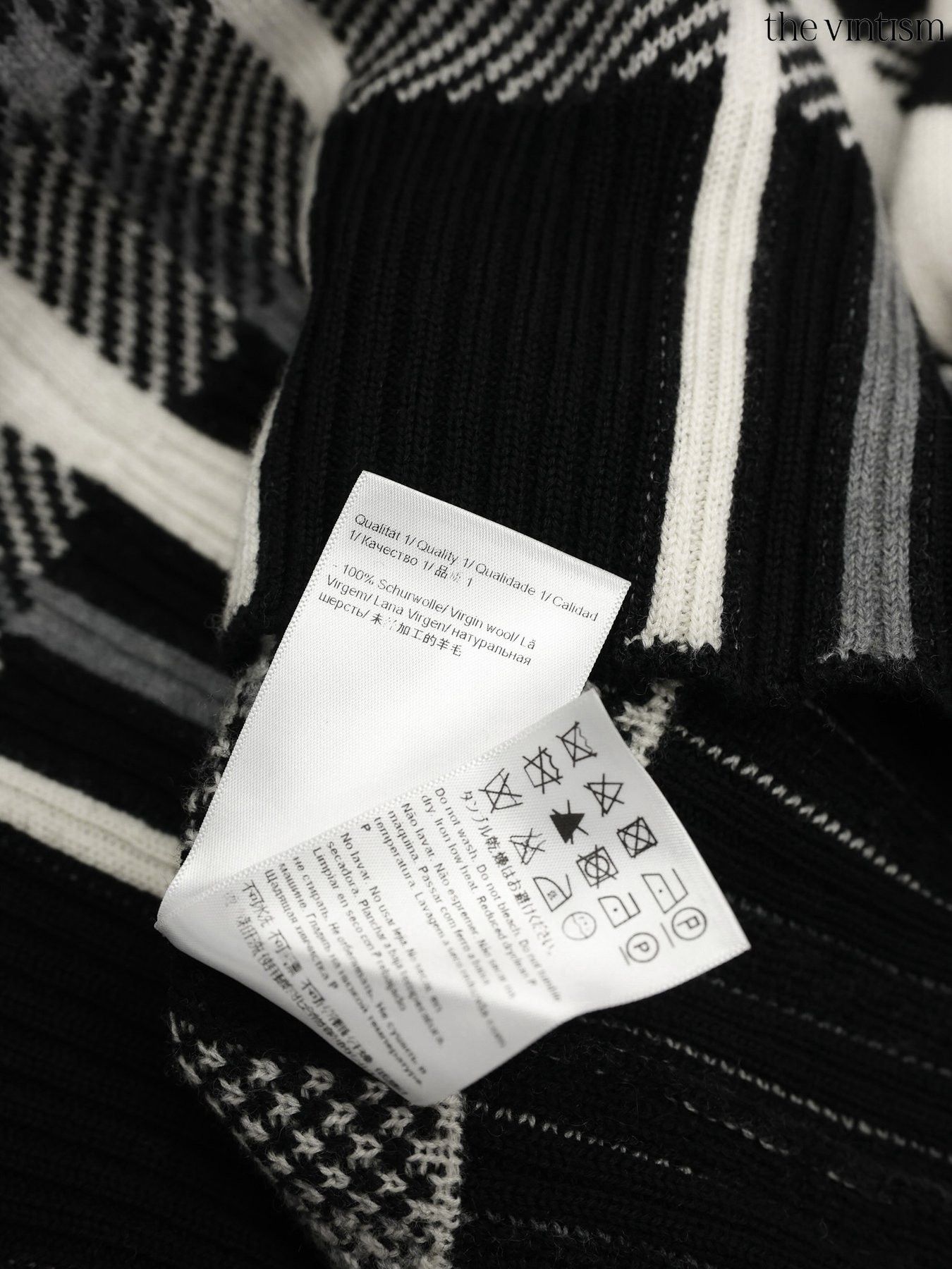 Escada Escada Cream Black Grey Check Pure Virgin Wool Sweater XS/S Size XS / US 0-2 / IT 36-38 - 15 Thumbnail