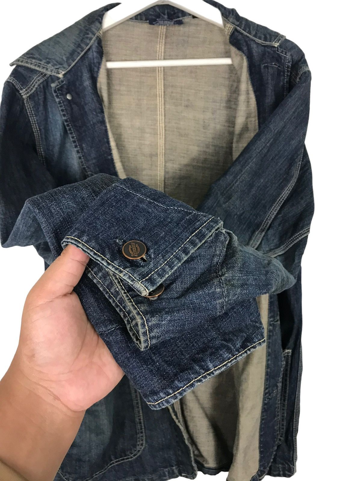 Dickies 💥 VINTAGE DICKIES DENIM CHORE JACKET Size US L / EU 52-54 / 3 - 9 Thumbnail