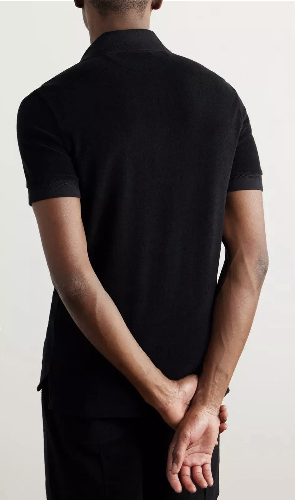 Tom Ford TOM FORD Cotton-Blend Terry Polo Shirt Size 46 Black Size US S / EU 44-46 / 1 - 3 Thumbnail