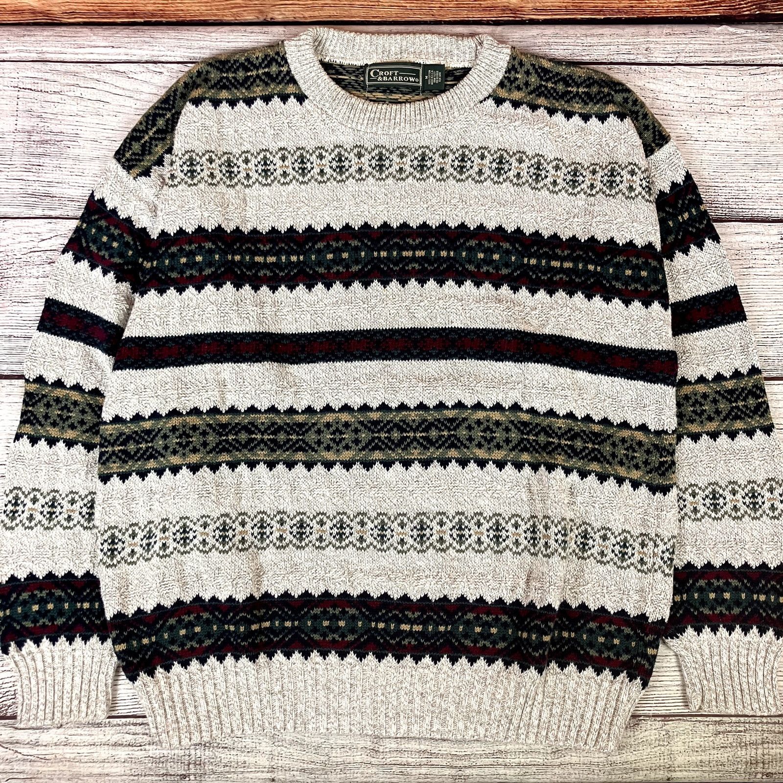 Croft & Barrow × Vintage Vintage 1990s Croft & Barrow Striped Sweater Size US M / EU 48-50 / 2 - 1 Thumbnail