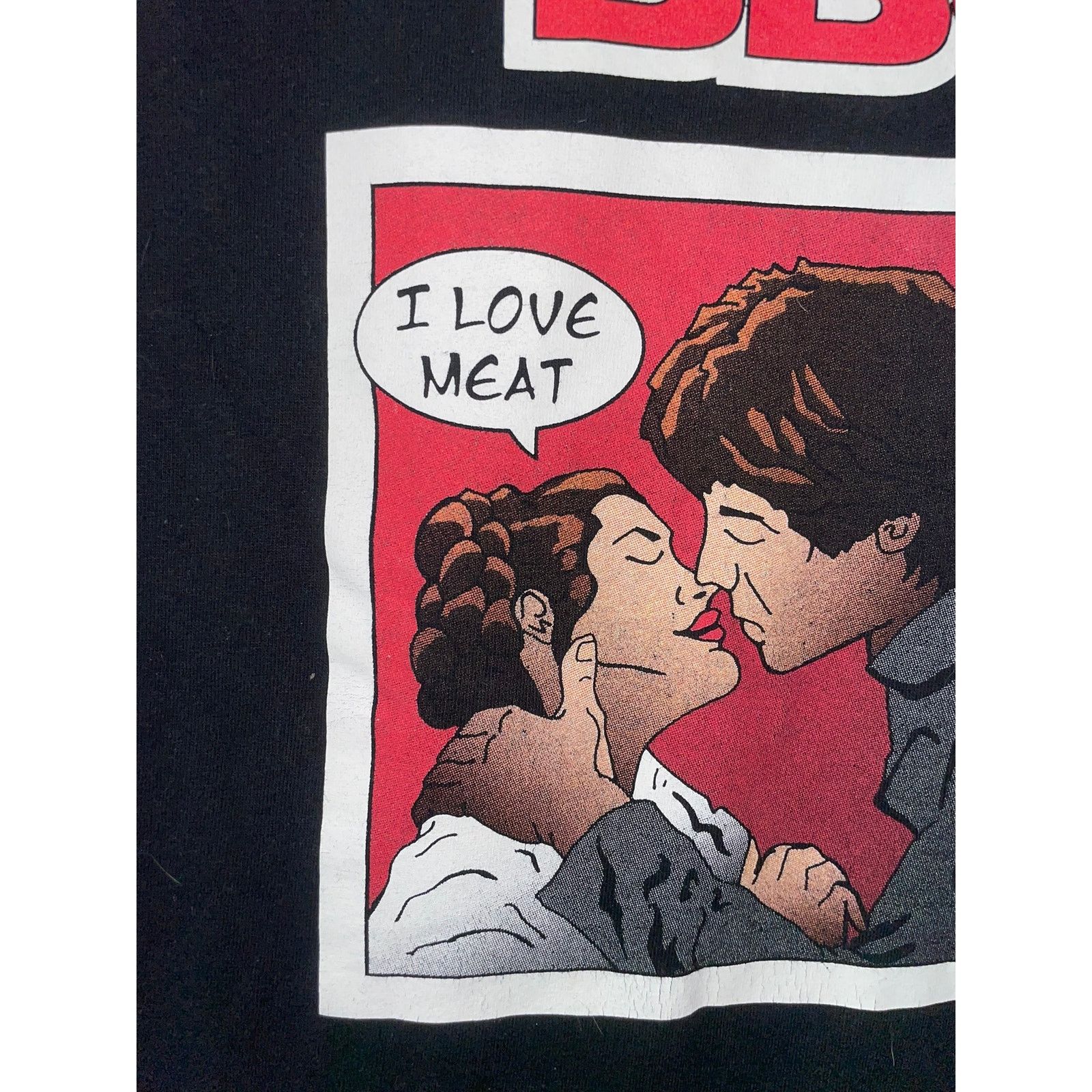 Vintage Meat BBQ Shirt I Love Meat Graphic Star Wars Punk band Tee Size US L / EU 52-54 / 3 - 3 Thumbnail