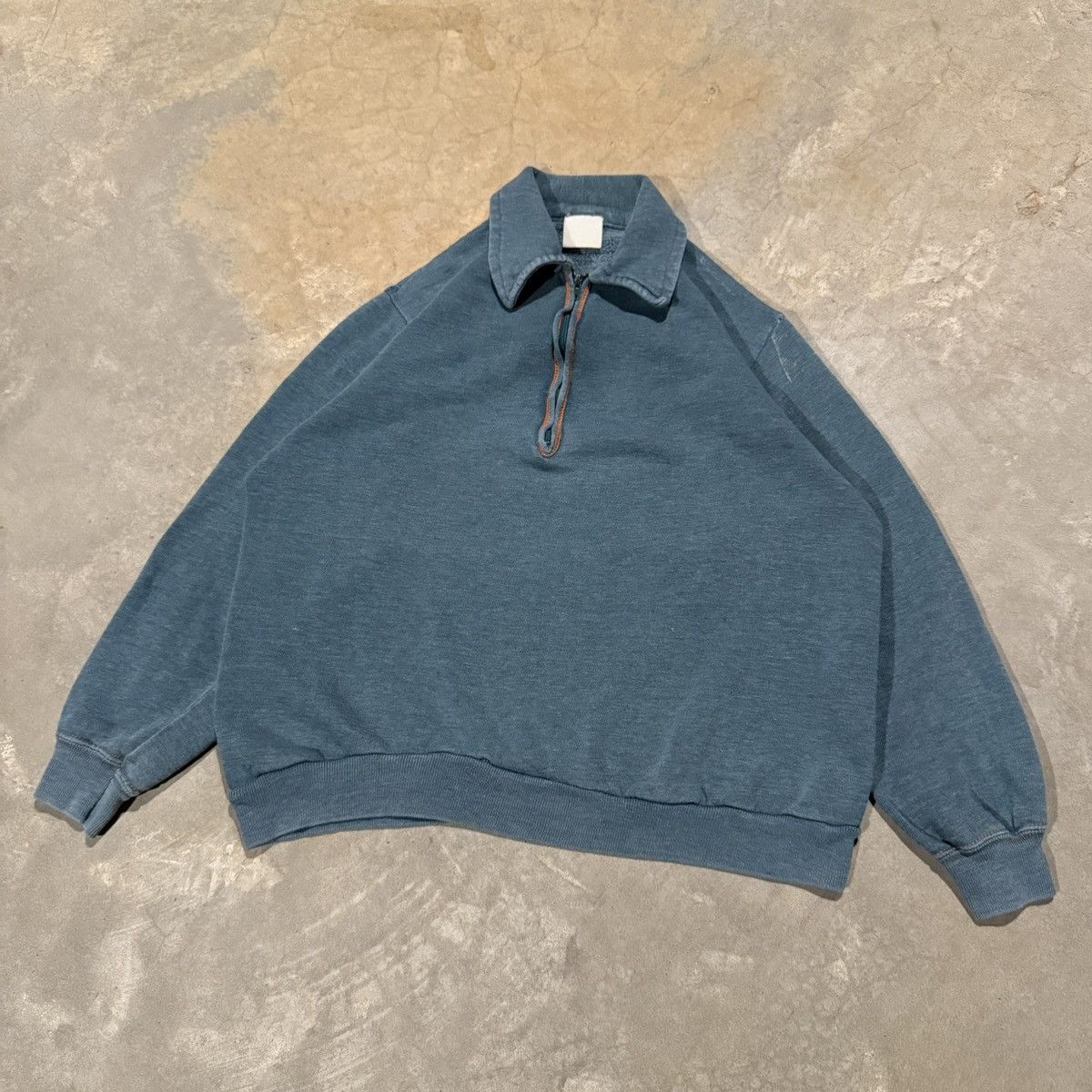 Vintage Vtg 1970s Faded Distressed Quarter Zip Sweatshirt ERD Grunge Size US S / EU 44-46 / 1 - 2 Thumbnail