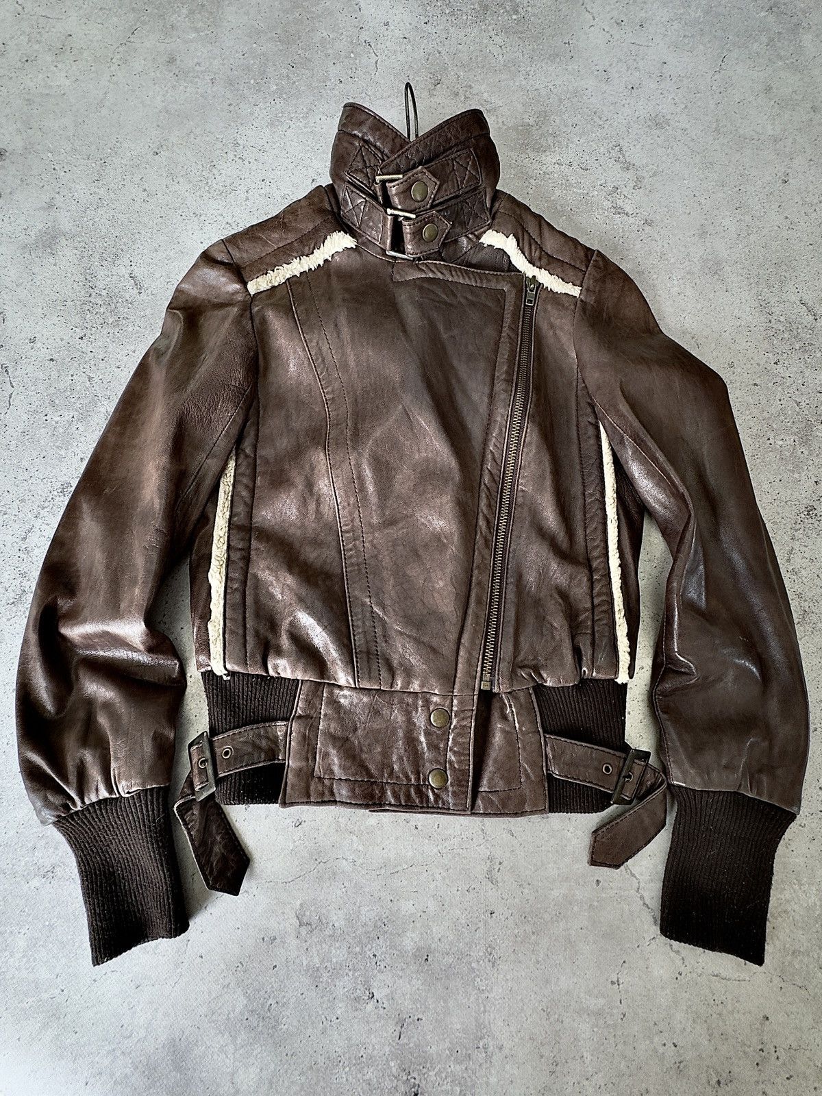 Rick Owens Vintage 00s Asymmetric Real Soft Leather Bomber Jacket Size US S / EU 44-46 / 1 - 2 Thumbnail