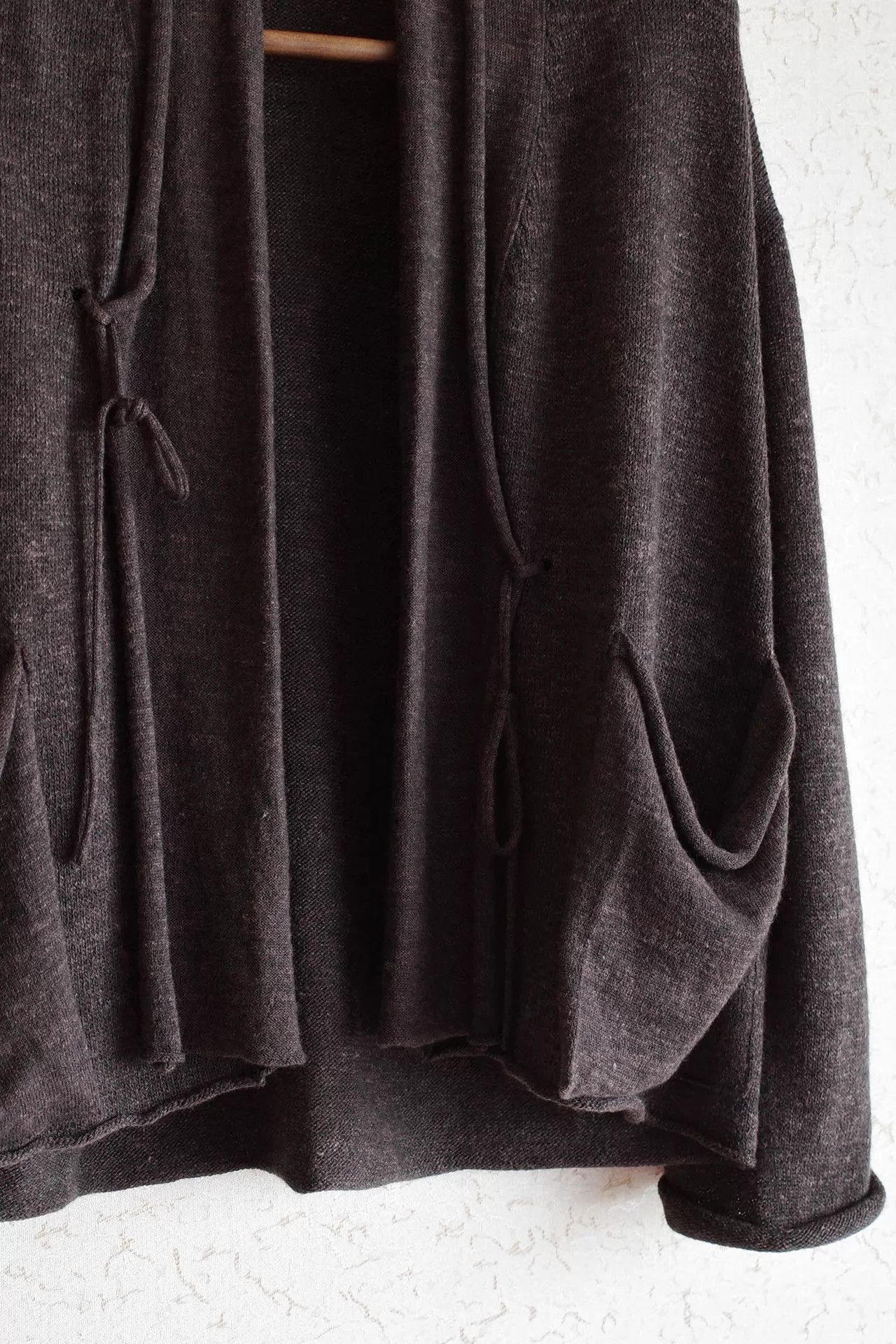 Other Jurgen Lehl 00s Wool Linen Mix Cardigan Black & Brown Size US M / EU 48-50 / 2 - 5 Thumbnail
