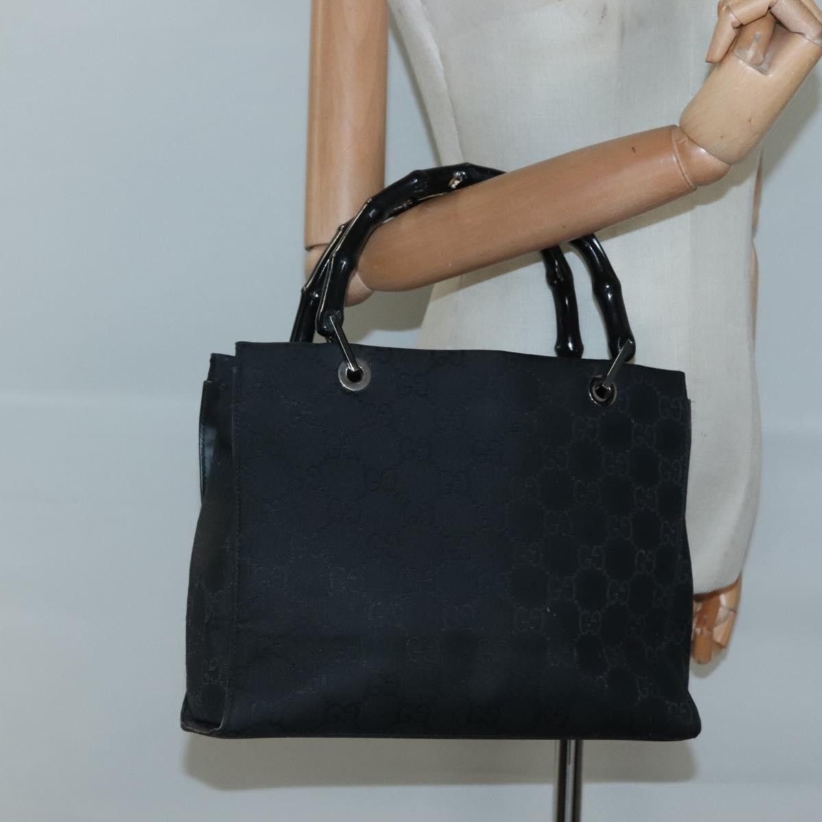 Gucci GUCCI Bamboo GG Canvas Hand Bag Nylon Black 002 002 Size ONE SIZE - 24 Thumbnail
