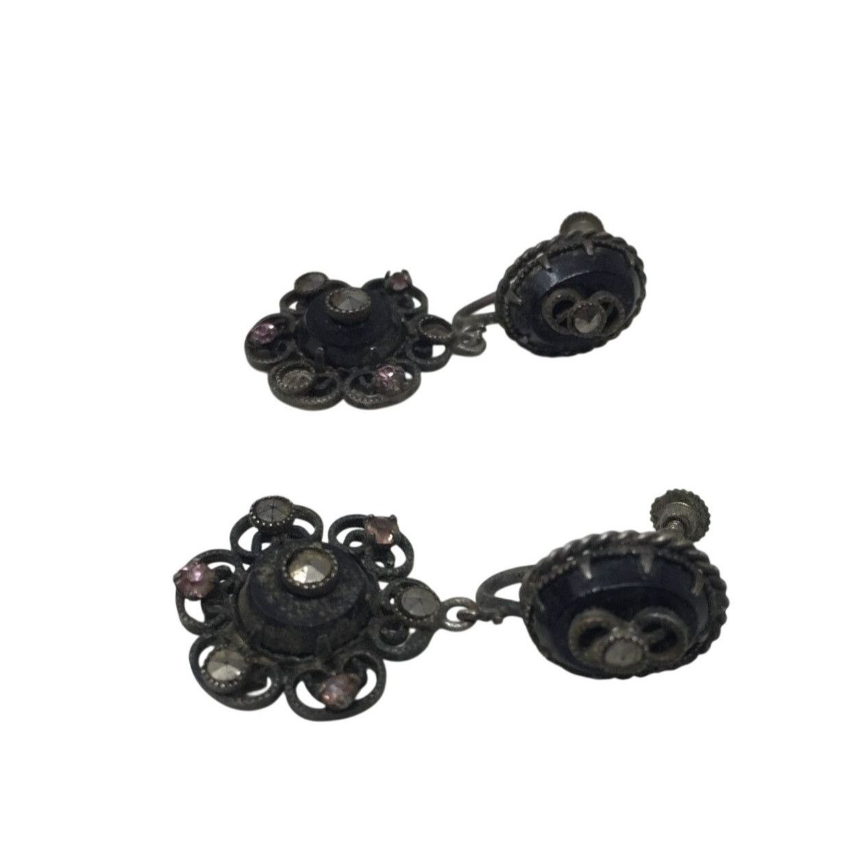 Other Women's Vintage Flower Screw Back Dangle Earrings Size ONE SIZE - 2 Thumbnail