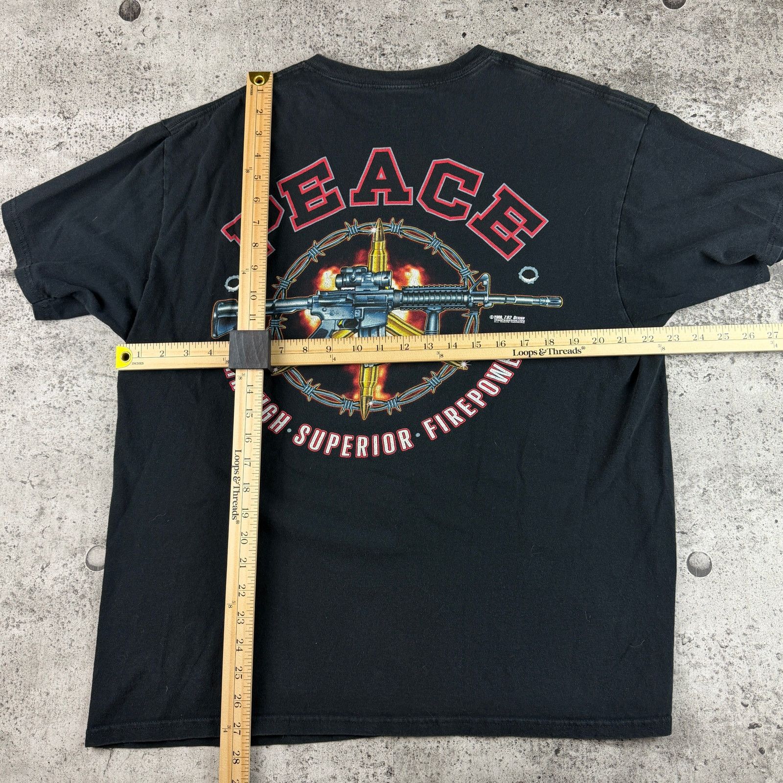 Vintage Peace Through Superior Firepower Shirt XL Size US XL / EU 56 / 4 - 7 Thumbnail