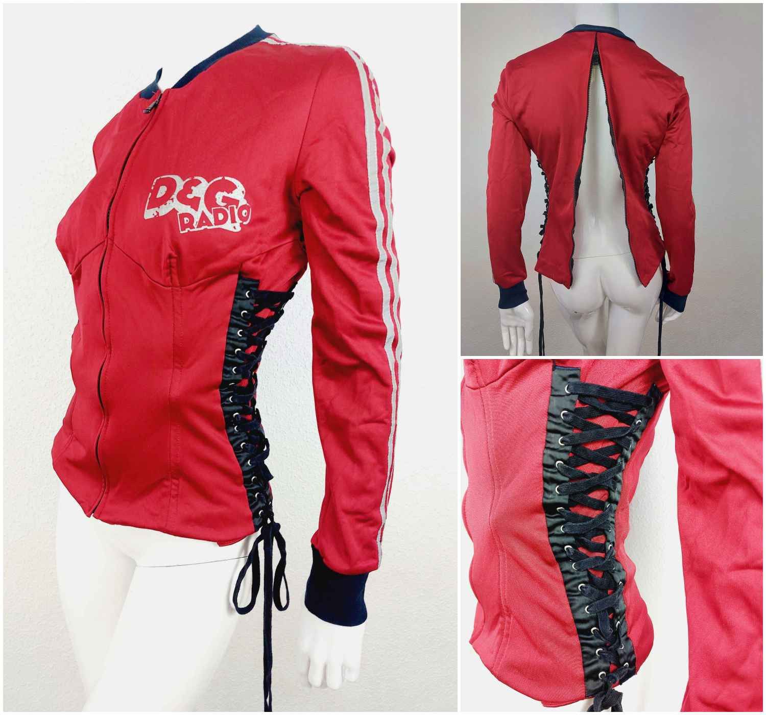 Dolce & Gabbana D&G Dolce and Gabbana Lace-up Corset Zip Jacket Size M / US 6-8 / IT 42-44 - 1 Thumbnail