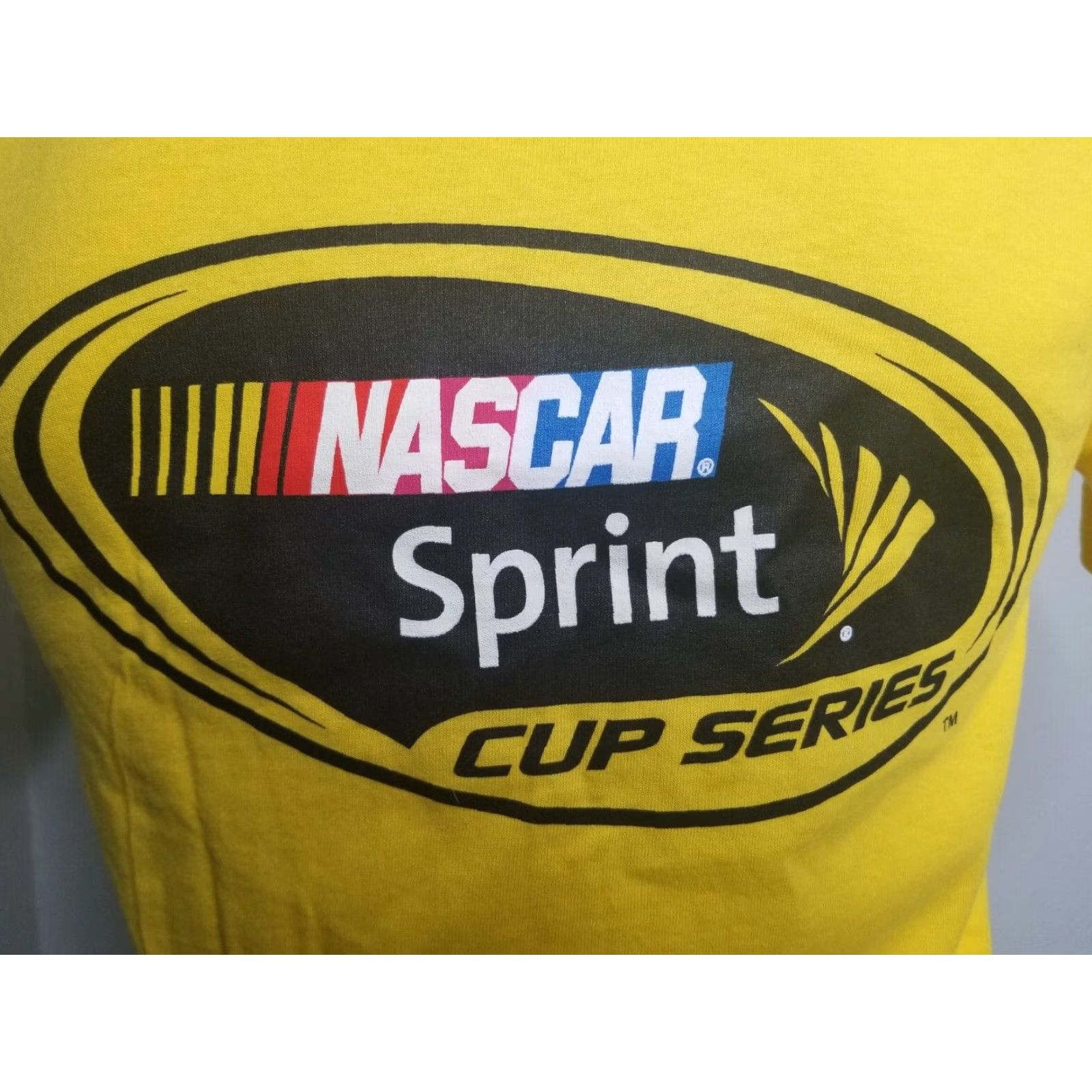 Gildan Retro NASCAR Sprint Cup Series Tee T-Shirt Mens S Double Sided Yellow Crew Neck Cotton Gildan Cup Series Size US S / EU 44-46 / 1 - 3 Thumbnail