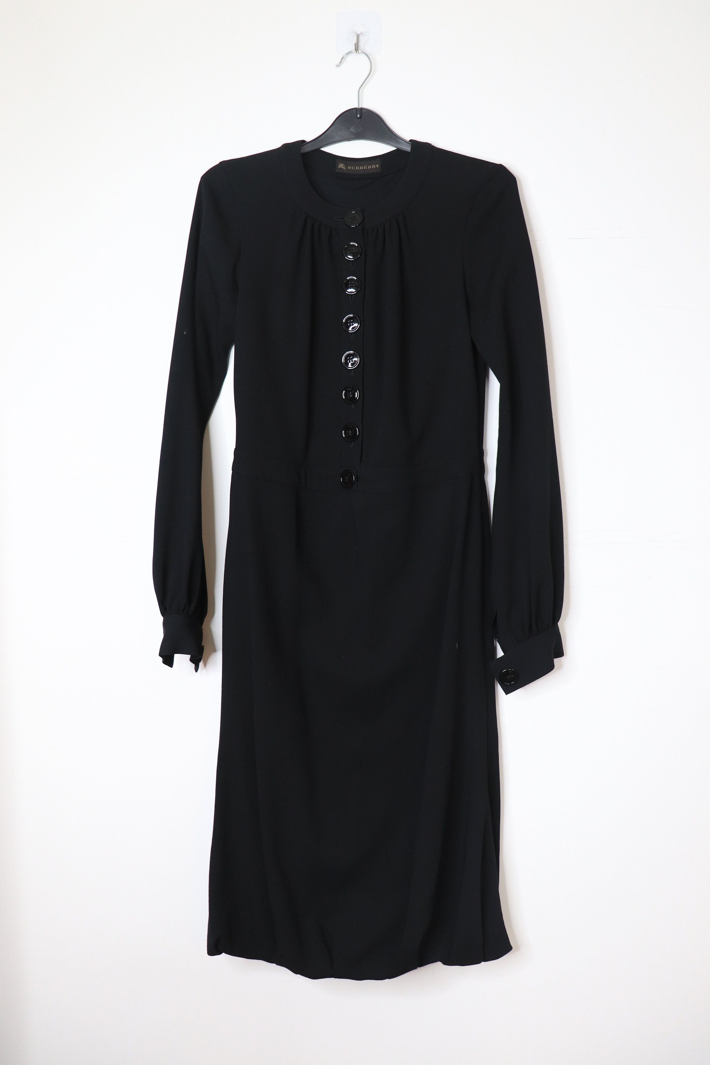 Burberry Black wool crepe midi dress - UK 8 Size S / US 4 / IT 40 - 1 Thumbnail