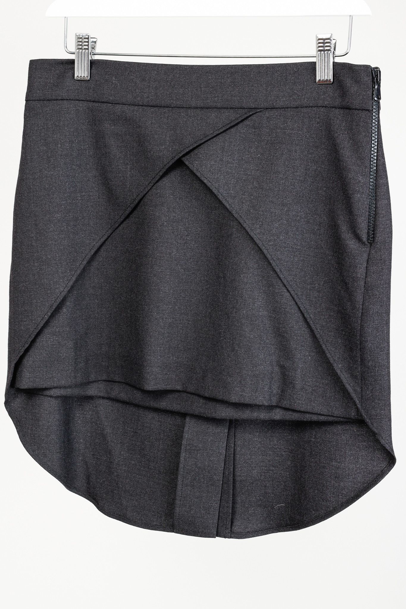 Brunello Cucinelli Brunello Cucinello Grey Wool Layered Fish-Tail Mini Skirt Size 27" / US 4 / IT 40 - 1 Thumbnail