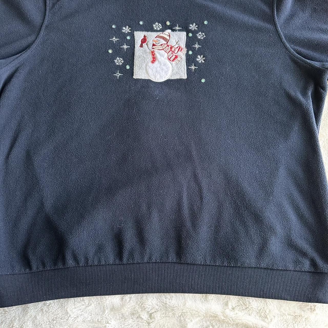 Other Vintage Snowman Sweatshirt Womens XL Navy Fleece Cardinal Size XL / US 12-14 / IT 48-50 - 5 Thumbnail