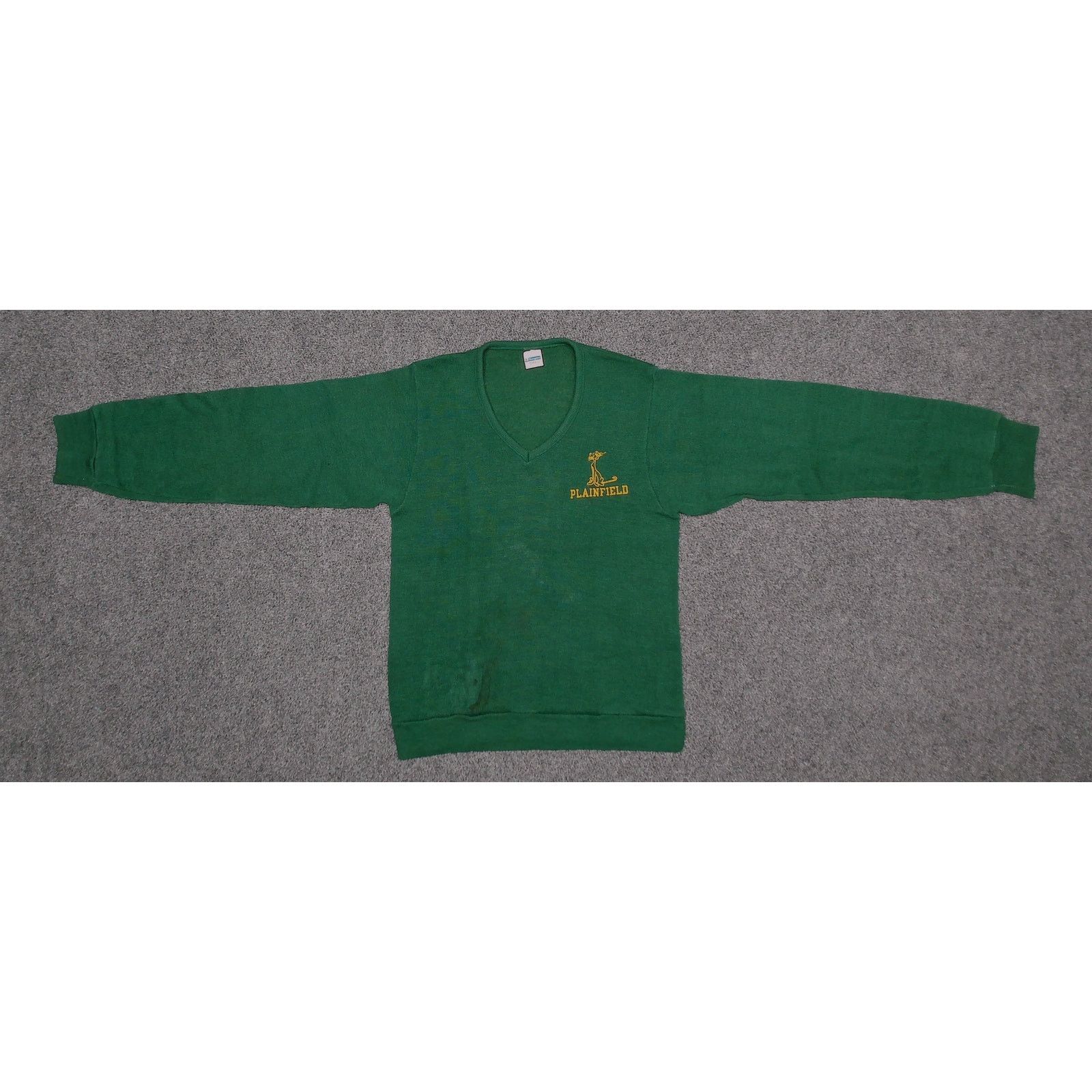 Champion Champion Vintage 70s Blue Bar Plainfield Thrashed Sweater Size M / US 6-8 / IT 42-44 - 5 Thumbnail