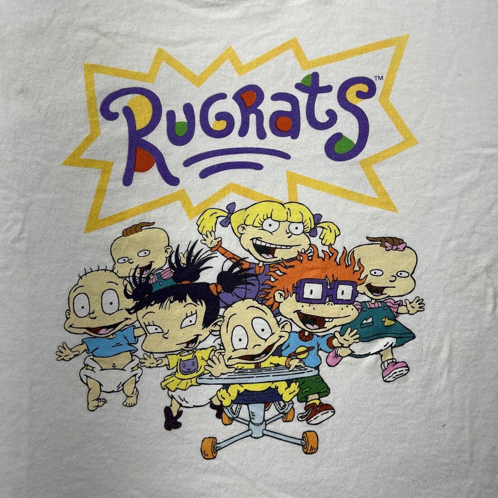 Nickelodeon Nickelodeon Rugrats 2X White Cropped Top Graphic T Shirt Size XXL / US 16-18 / IT 52-54 - 2 Thumbnail