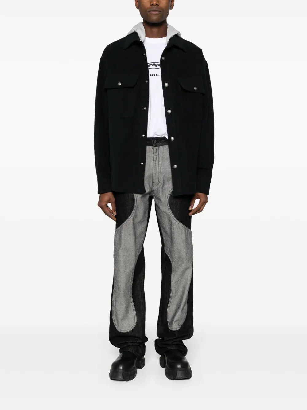 Palm Angels o1y0325 Hooded Oversized Shirt in Black Size US S / EU 44-46 / 1 - 5 Thumbnail