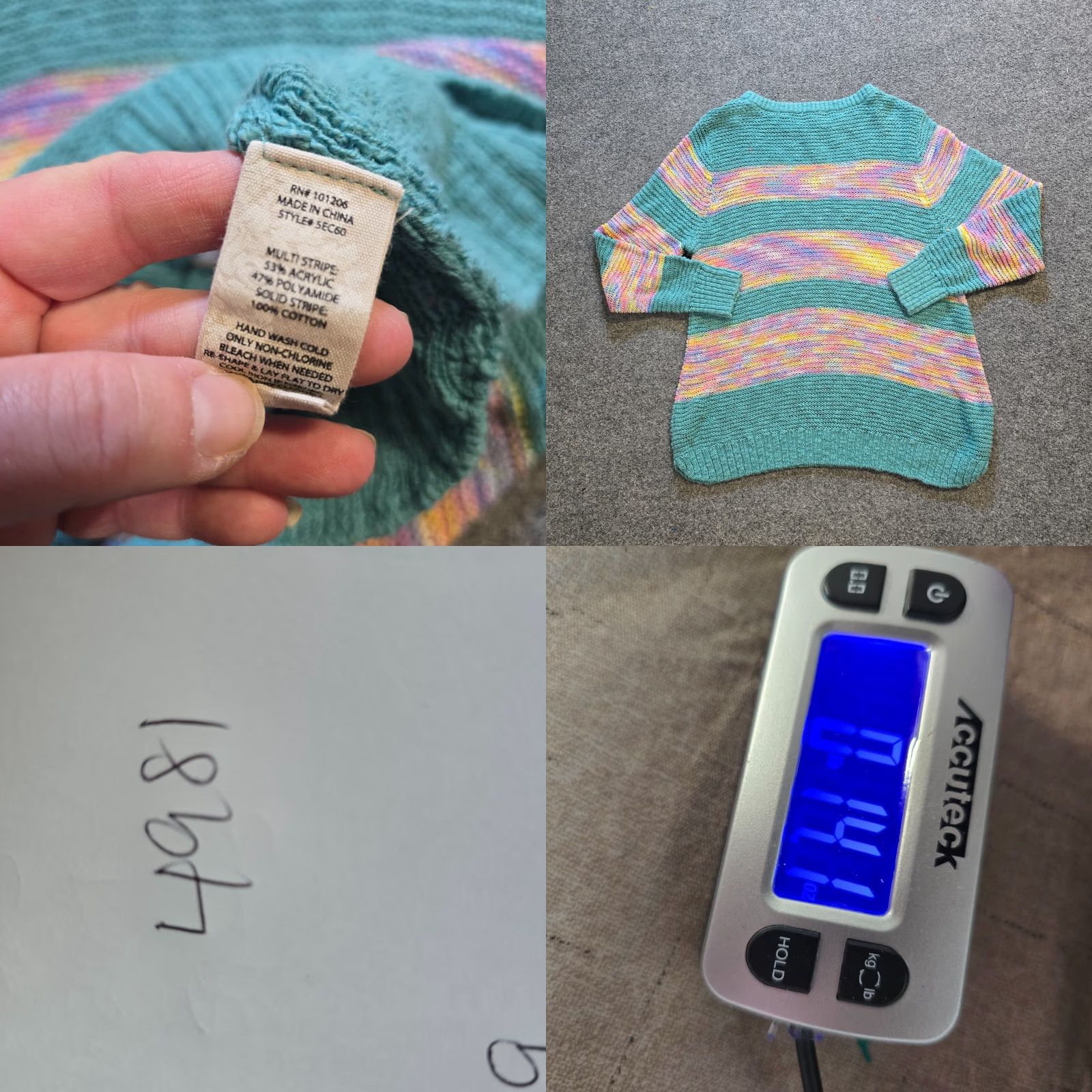 Soft Surroundings Soft Surroundings Sweater Top Womens 1X Green Pink Striped Chunky Knit Pullover Casual Sweater Womens 1X Green Pink Striped Chunky Knit Pullover Size XL / US 12-14 / IT 48-50 - 8 Thumbnail