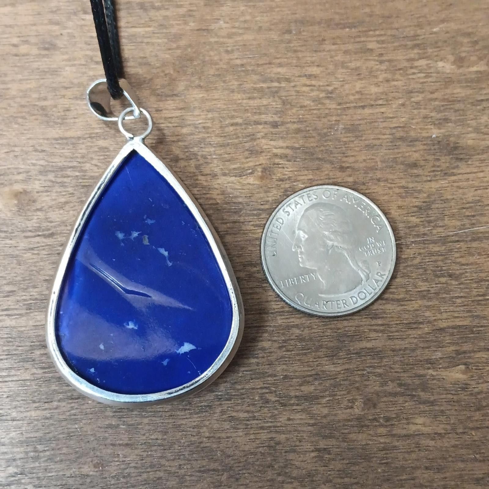 Designer Elegant Dendrite Teardrop Pendant Necklace Size ONE SIZE - 2 Thumbnail