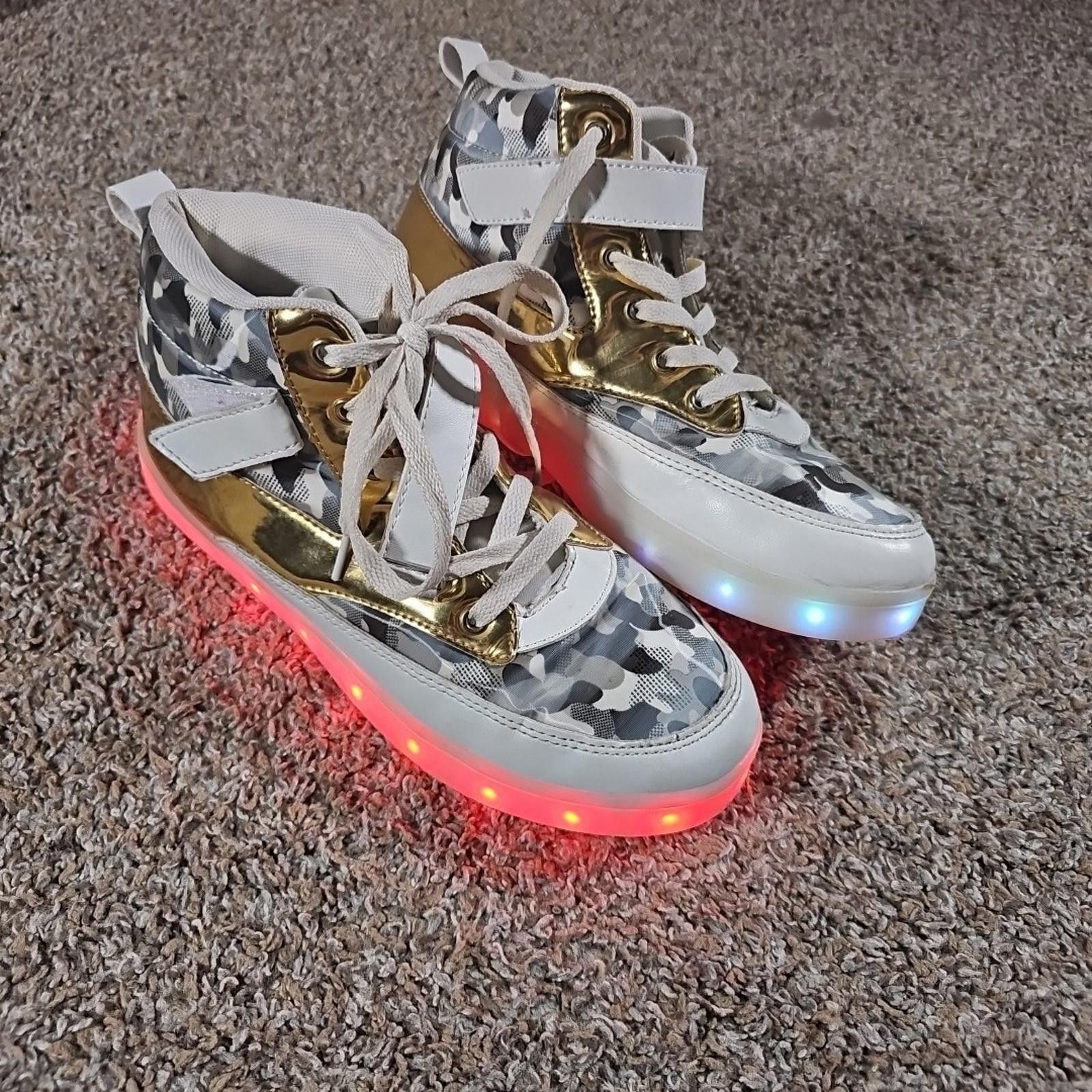 The Unbranded Brand gold white camo light up shoes Sz 39 LED Colors Strobe Size US 8.5 / EU 41-42 - 5 Thumbnail