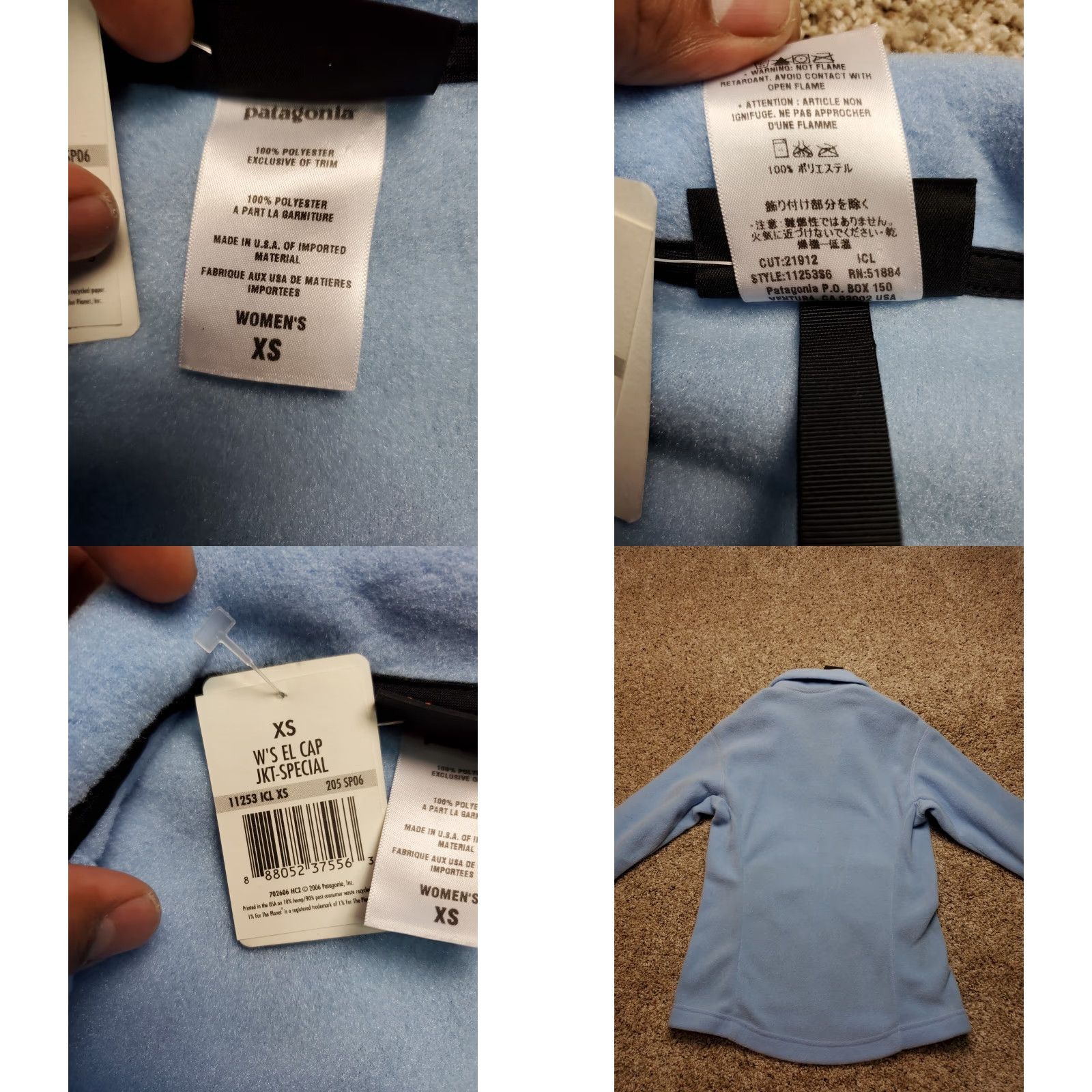 Patagonia Patagonia Jacket XS Womens Blue Full Zip Fleece Pockets NWT El Capilene Synchilla Lightweight Casual Travel Regular Fit Solid Long Sleeve Mid-Length Size XS / US 0-2 / IT 36-38 - 8 Thumbnail