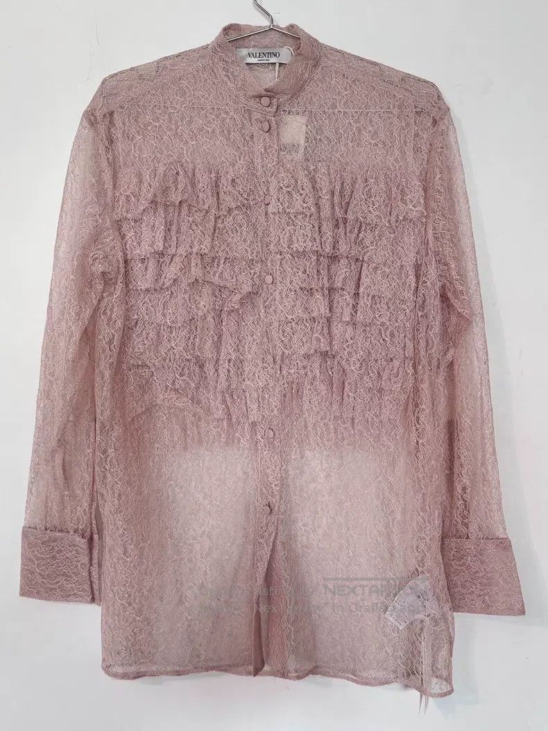 Valentino Valentino Pink lace long-sleeved shirt top Size XS / US 0-2 / IT 36-38 - 1 Thumbnail